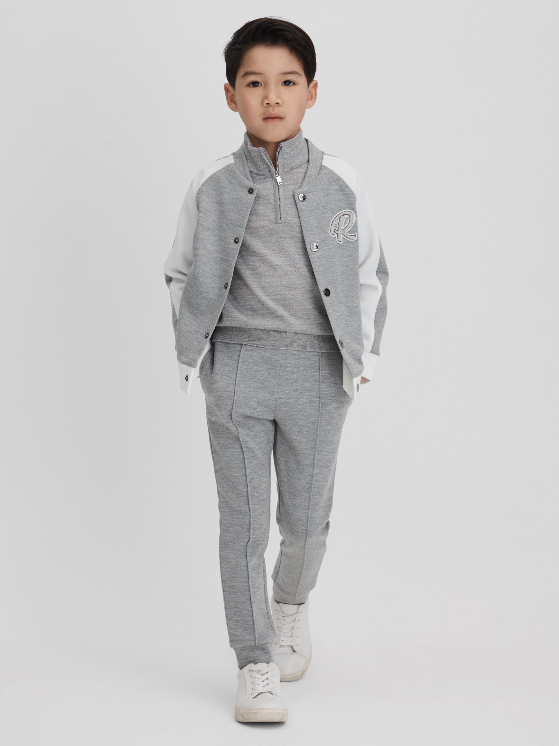 Teen jersey joggingbroek van interlockstof met trekkoord in zacht grijs - Afbeelding 3 van 6