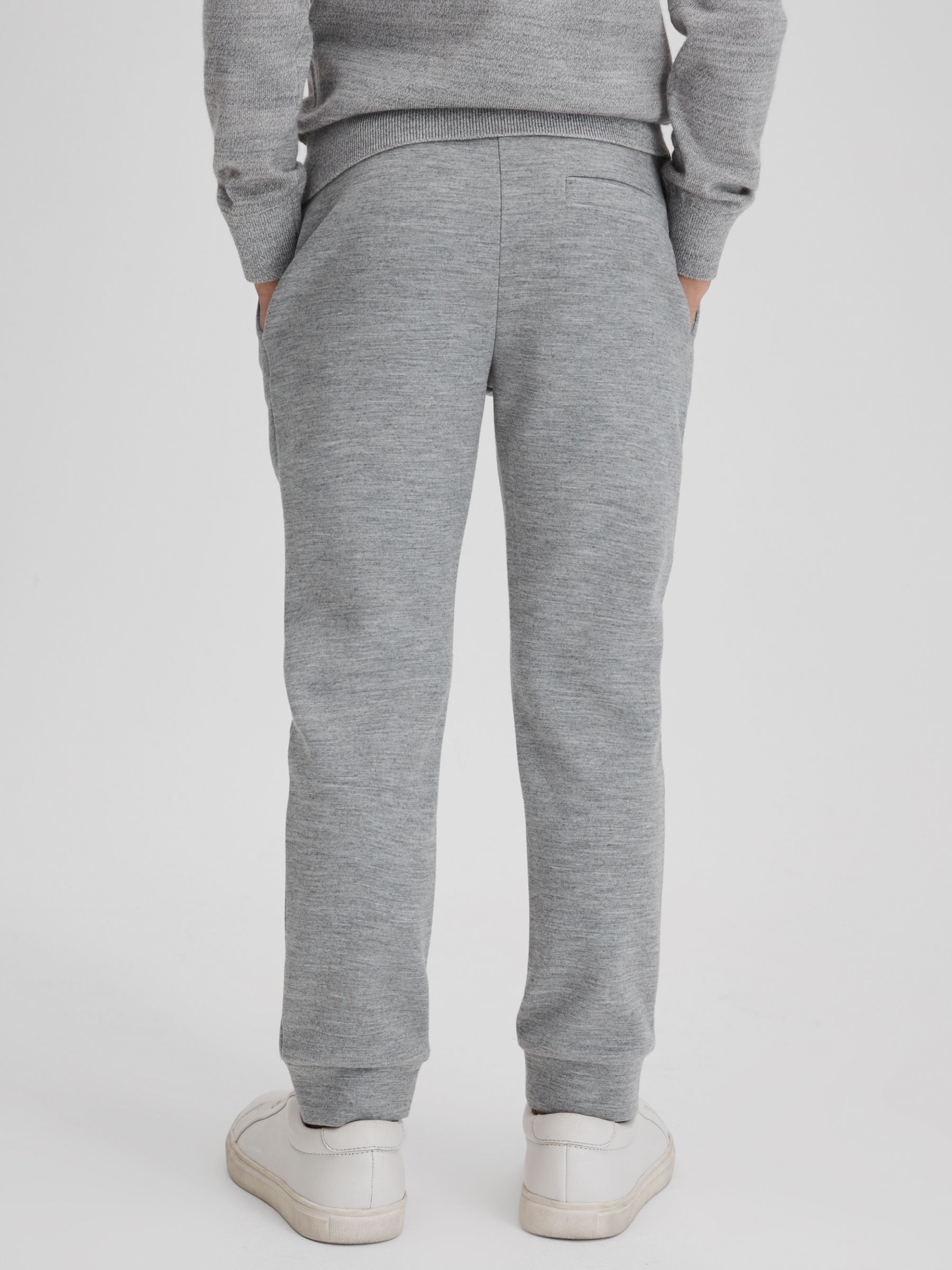 Teen jersey joggingbroek van interlockstof met trekkoord in zacht grijs - Afbeelding 5 van 6