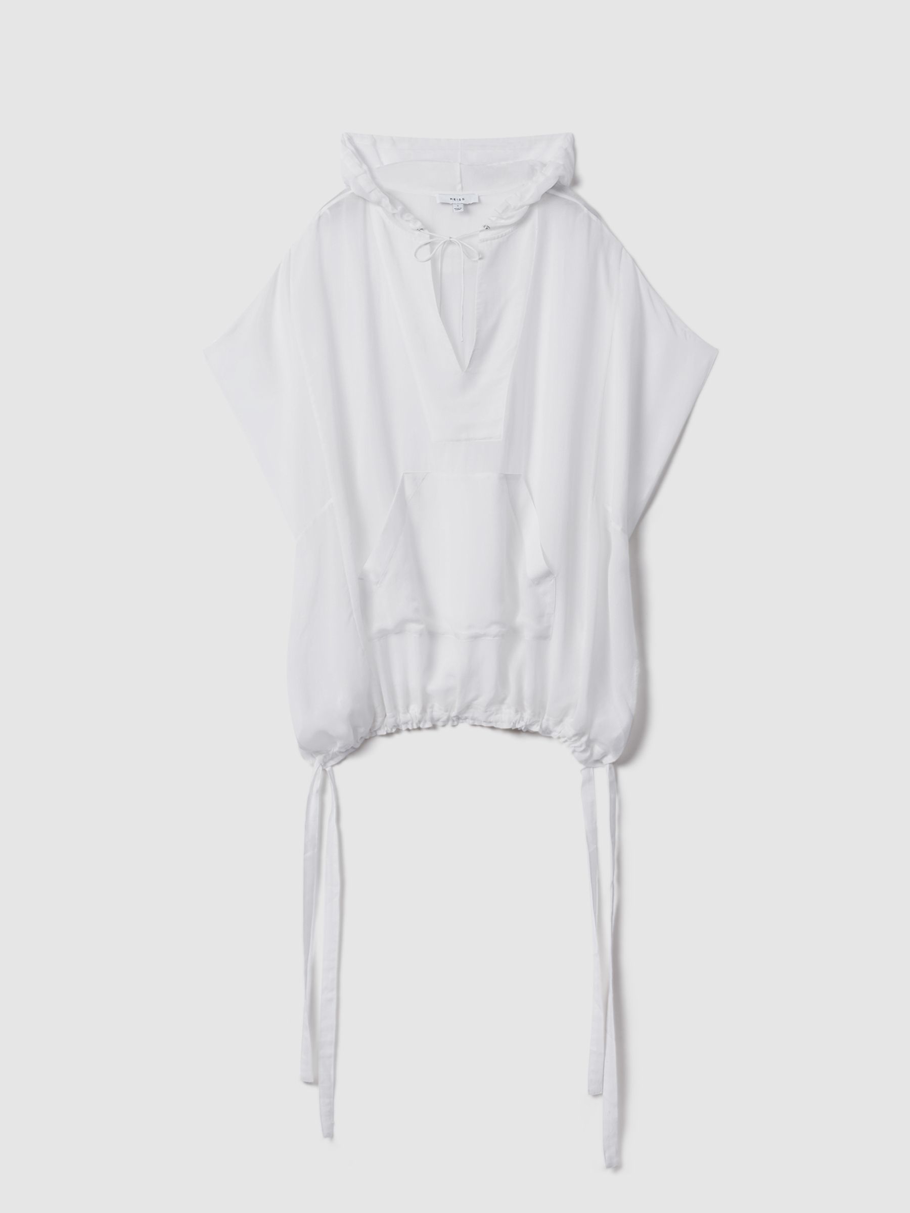 Drawstring Hem Kaftan in White - Image 2 of 6