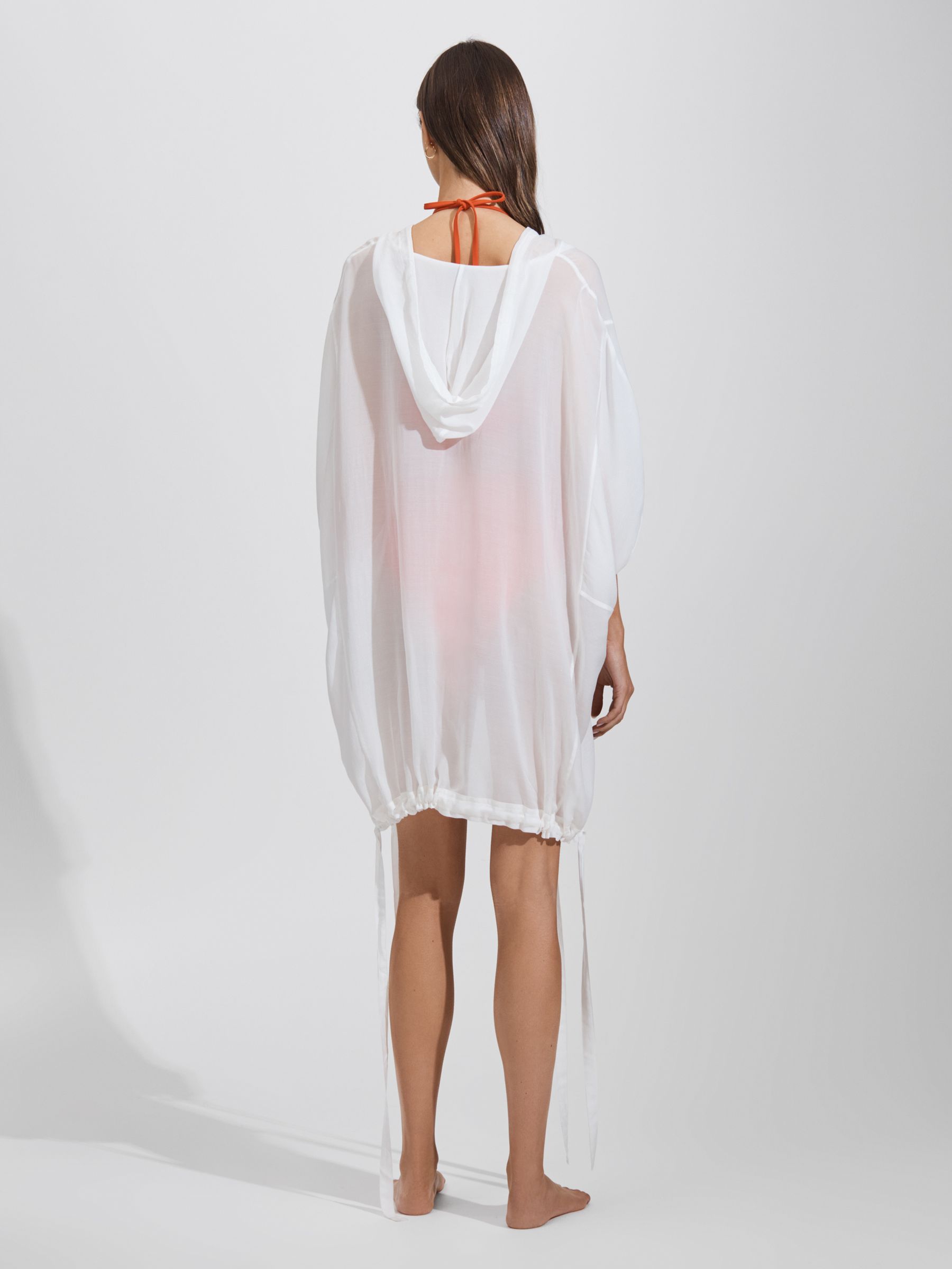 Drawstring Hem Kaftan in White - Image 5 of 6