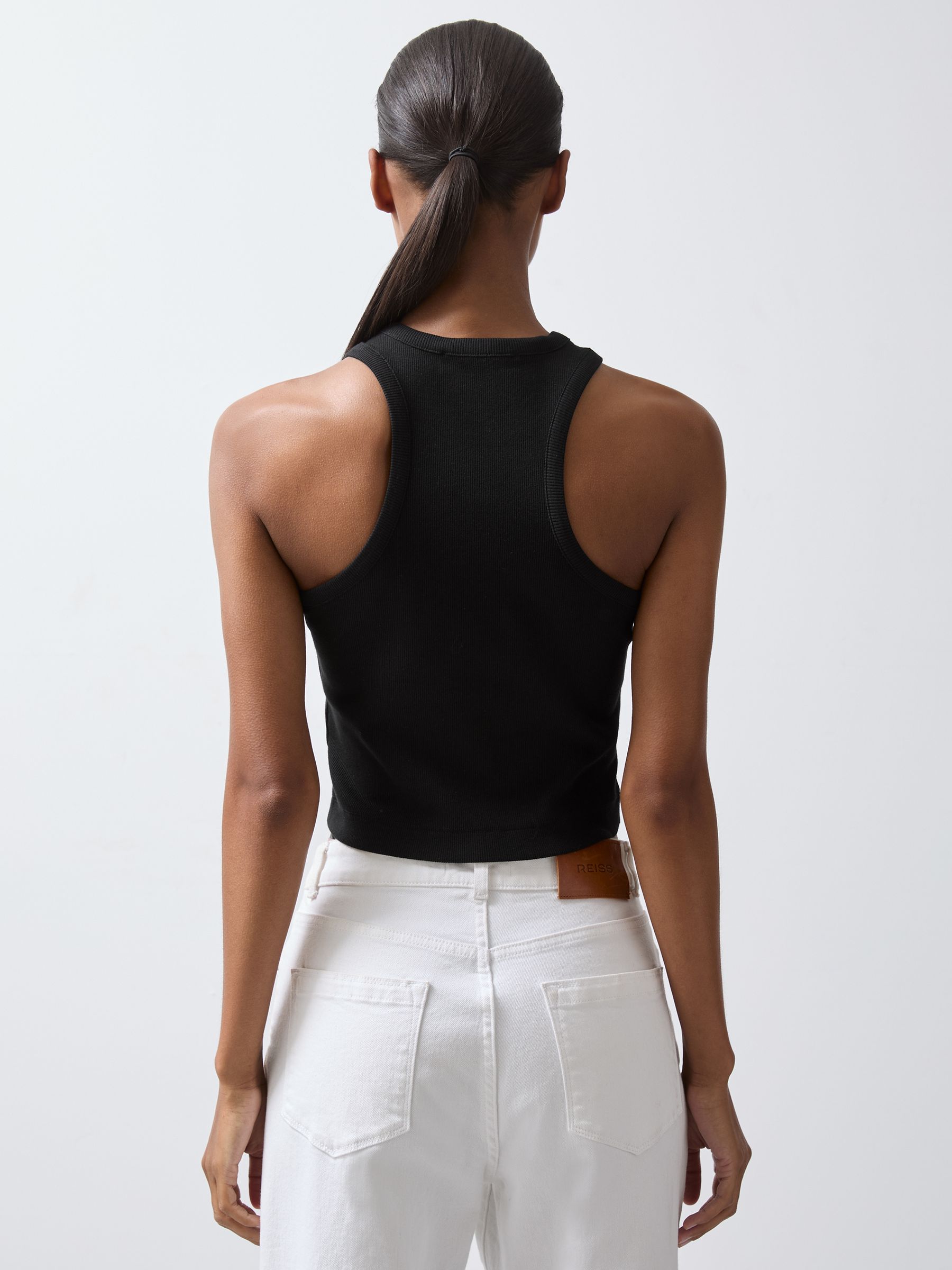 Cotton Logo Vest in Black - Image 5 of 6