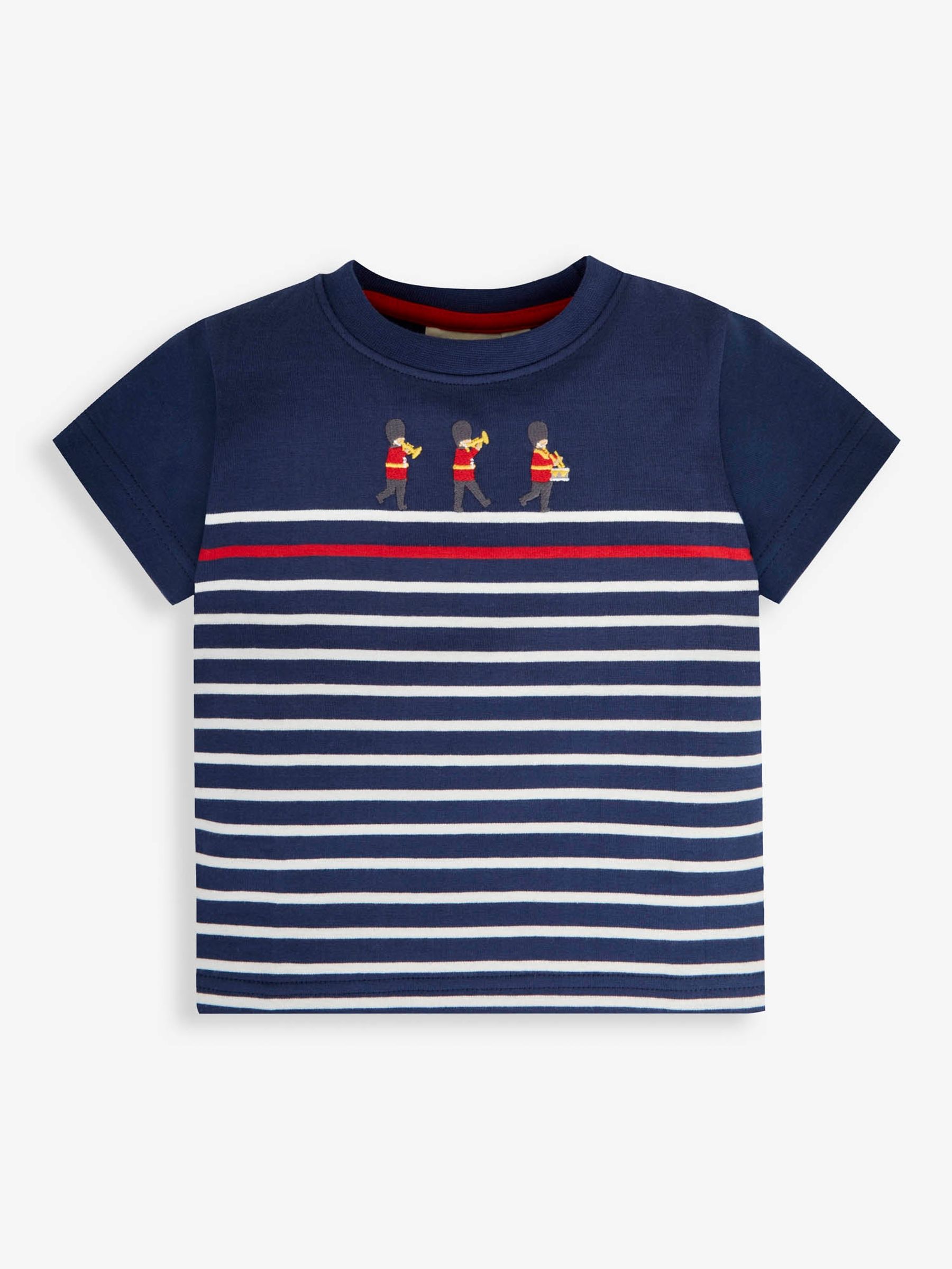 Navy Ecru Stripe Band of King's Guard Appliqué T-Shirt - Image 1 of 2