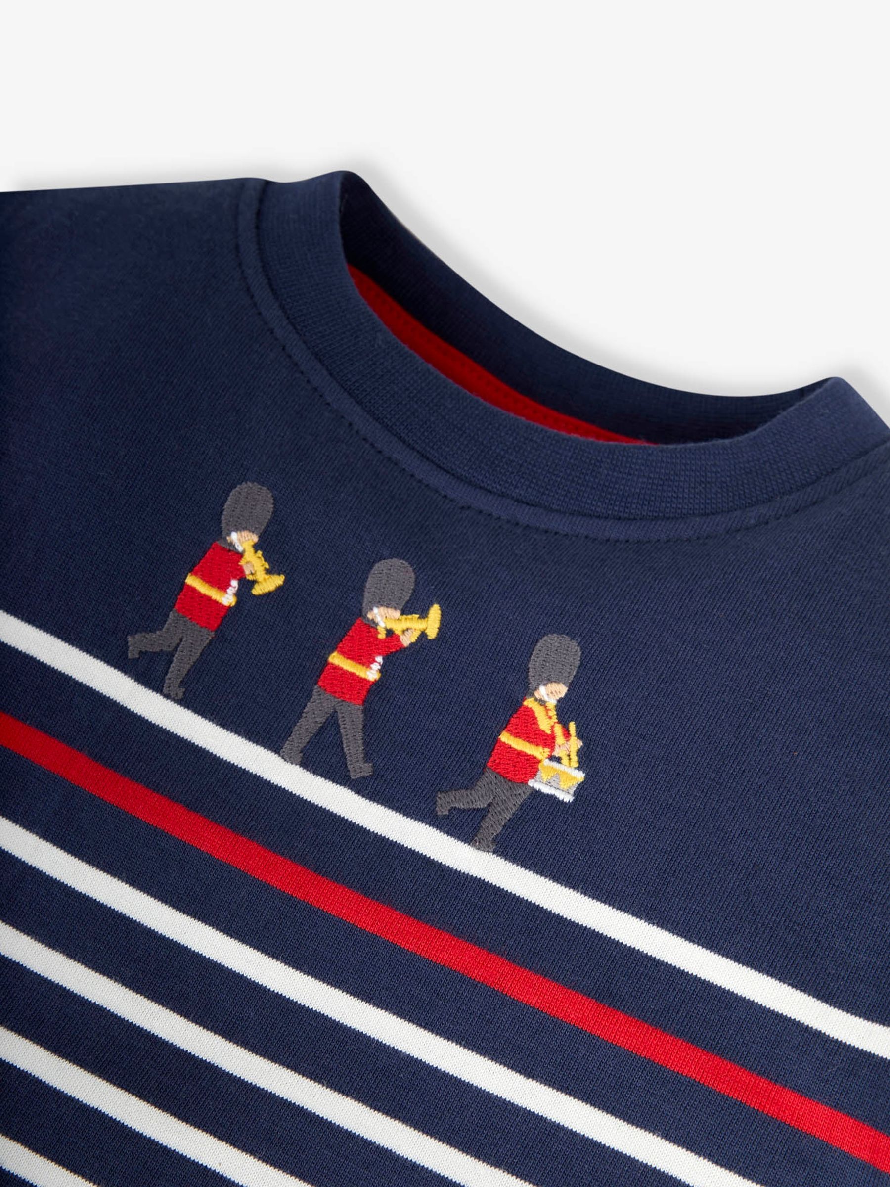 Navy Ecru Stripe Band of King's Guard Appliqué T-Shirt - Image 2 of 2