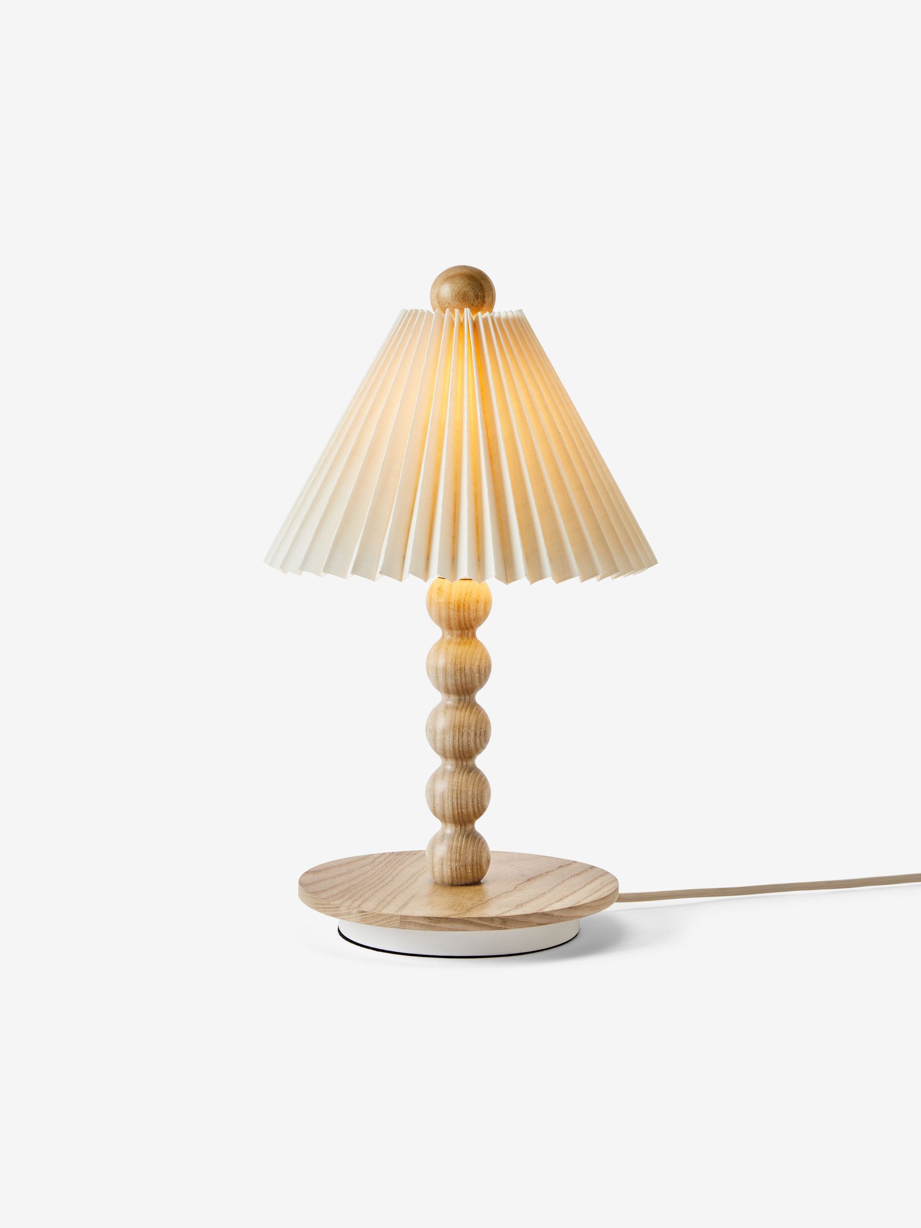 Lila Table Lamp in Cream/Wood - Image 2 of 4