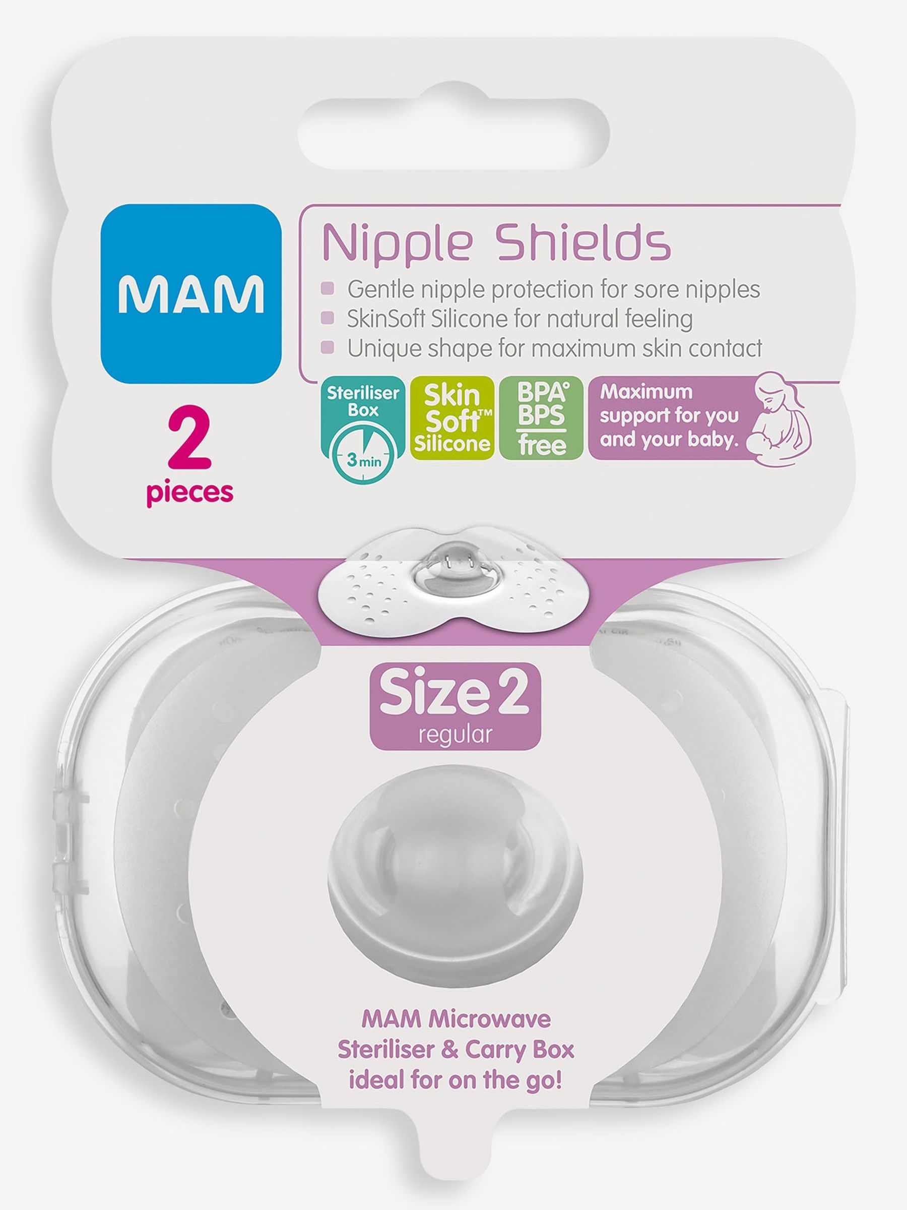 2-Pack MAM Silicone Nipple Shields - Size 2 - Image 1 of 8