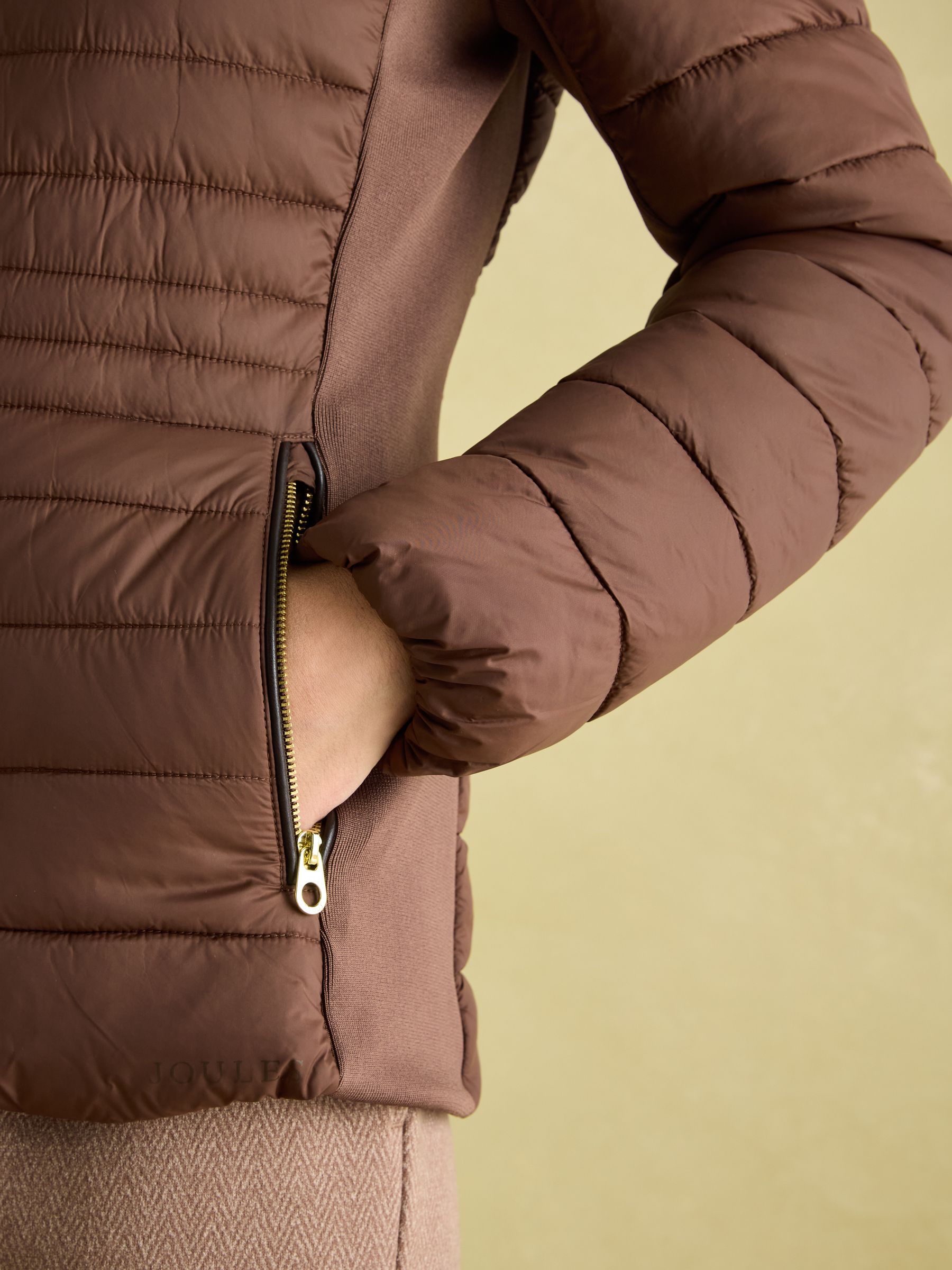 Beckley Brown Padded Showerproof Jacket with Faux Fur Trim - Image 5 of 7