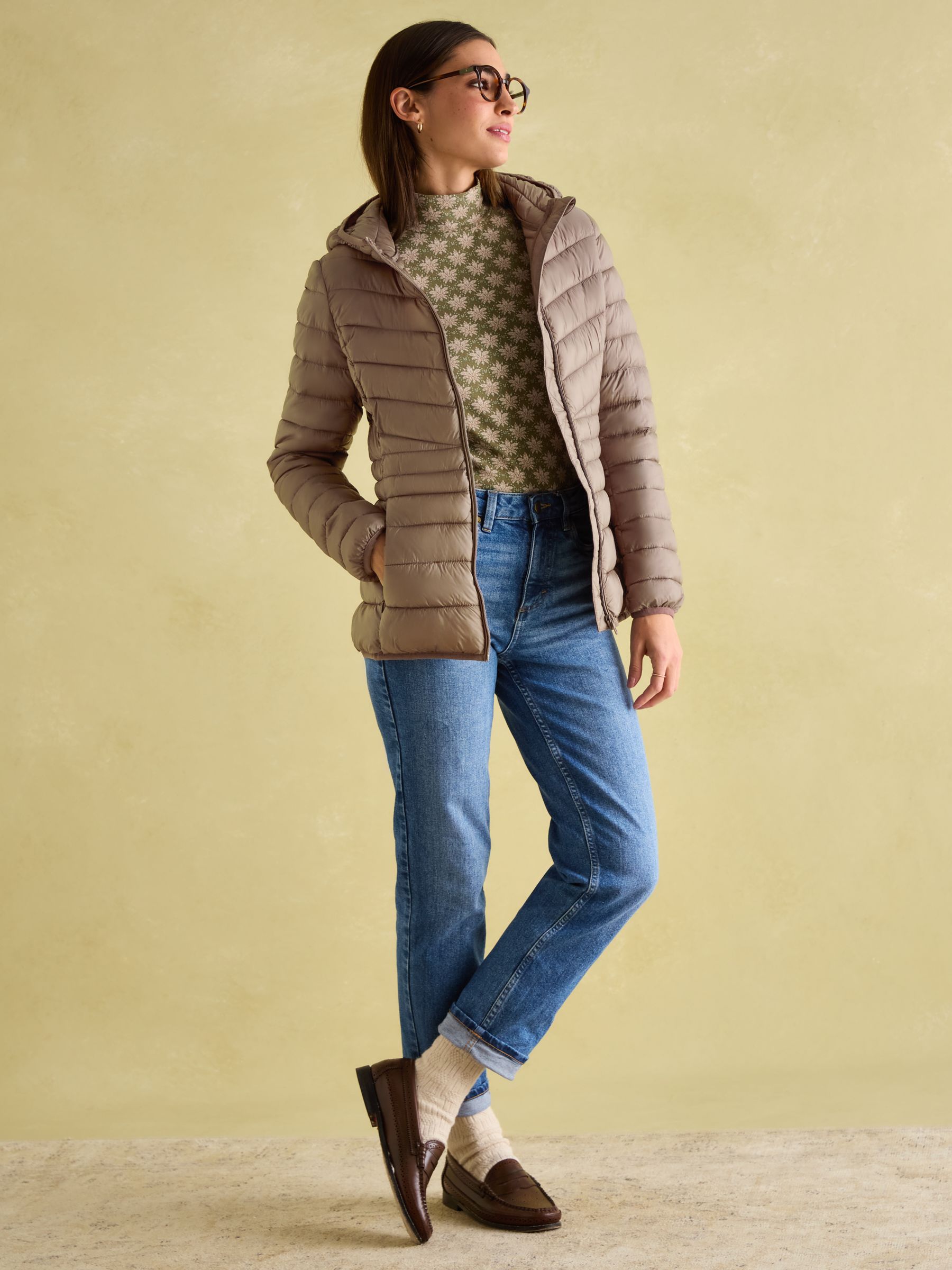 Kenley Neutral Showerproof Padded Coat with Hood - Image 5 of 7
