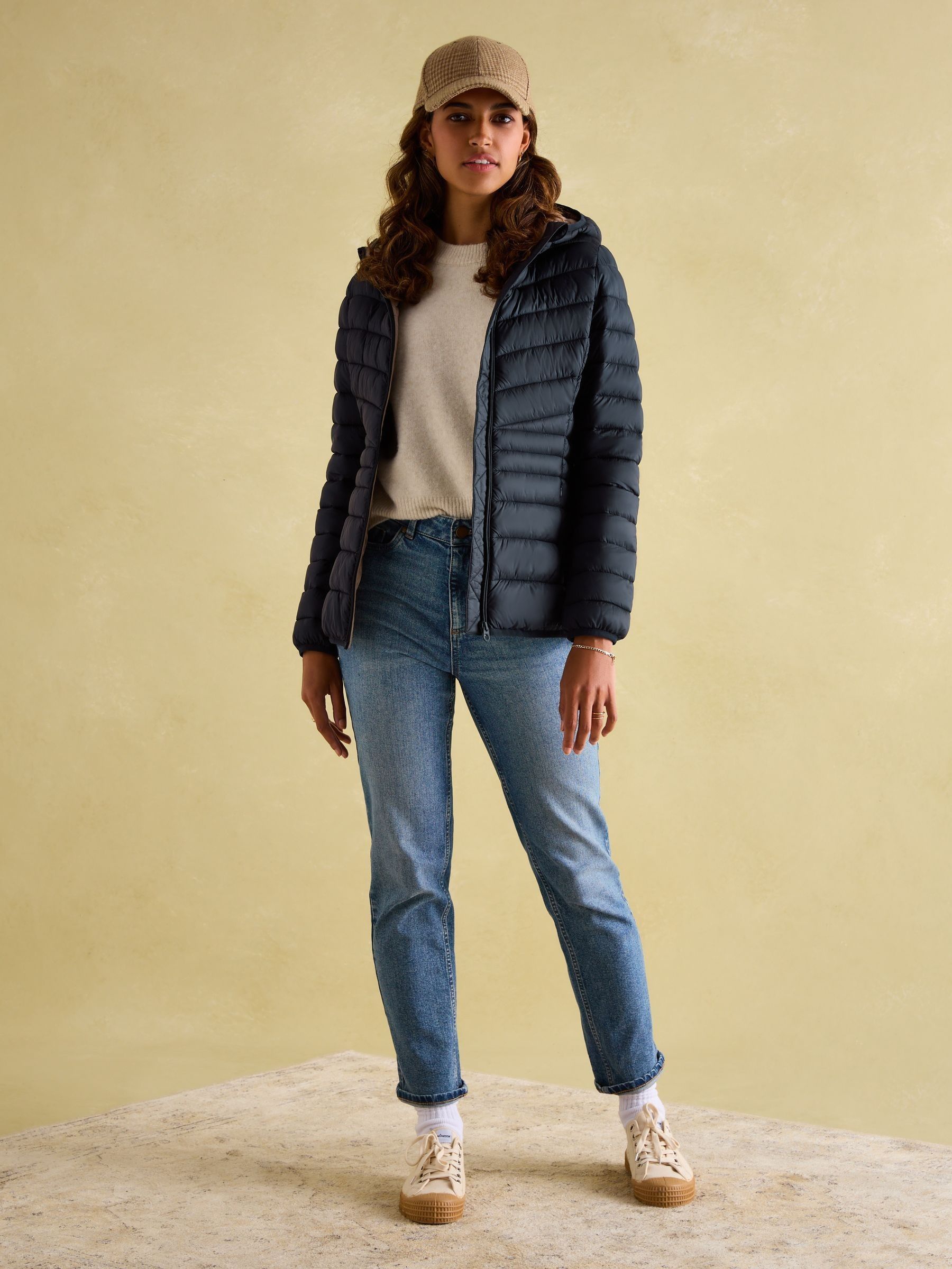 Kenley Navy Showerproof Padded Coat with Hood - Image 3 of 6