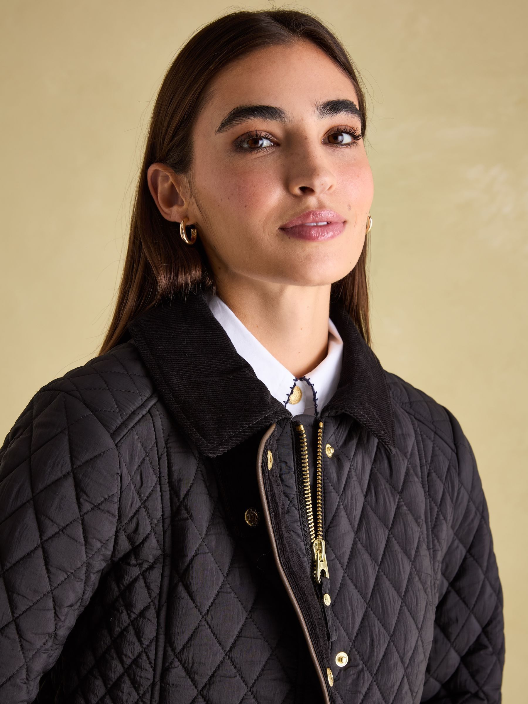 Rosewell Black Showerproof Longline Diamond Quilted Coat - Image 3 of 8