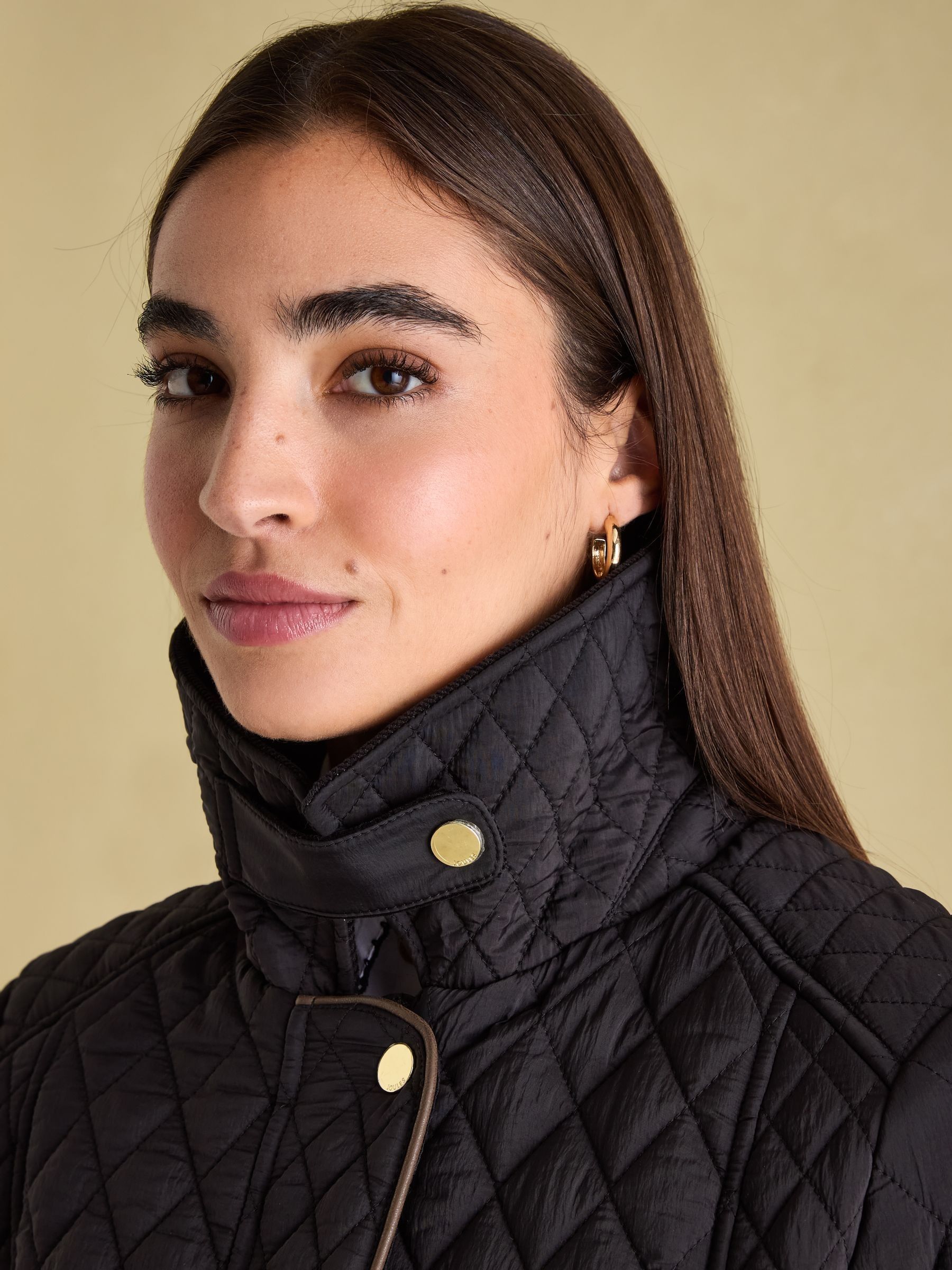 Rosewell Black Showerproof Longline Diamond Quilted Coat - Image 6 of 8