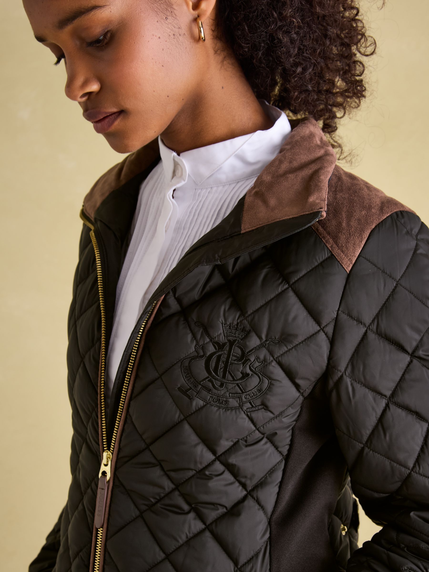 Braemar Luxe Black Showerproof Diamond Quilted Coat - Image 4 of 8