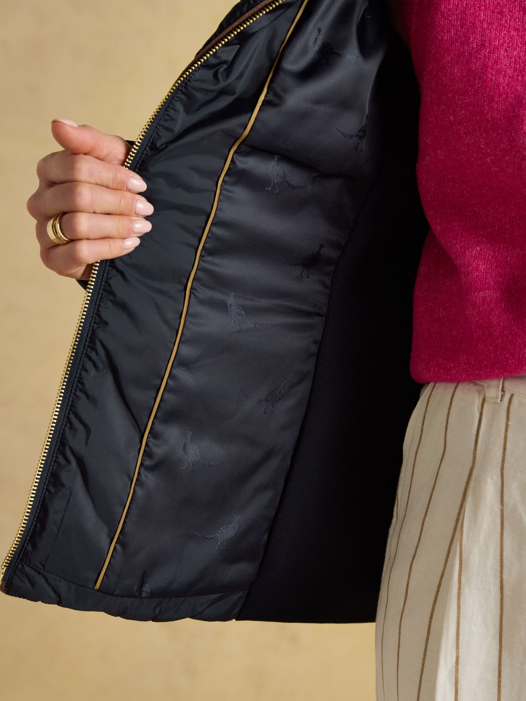 Braemar Luxe Navy Blue Showerproof Diamond Quilted Coat - Image 10 of 14