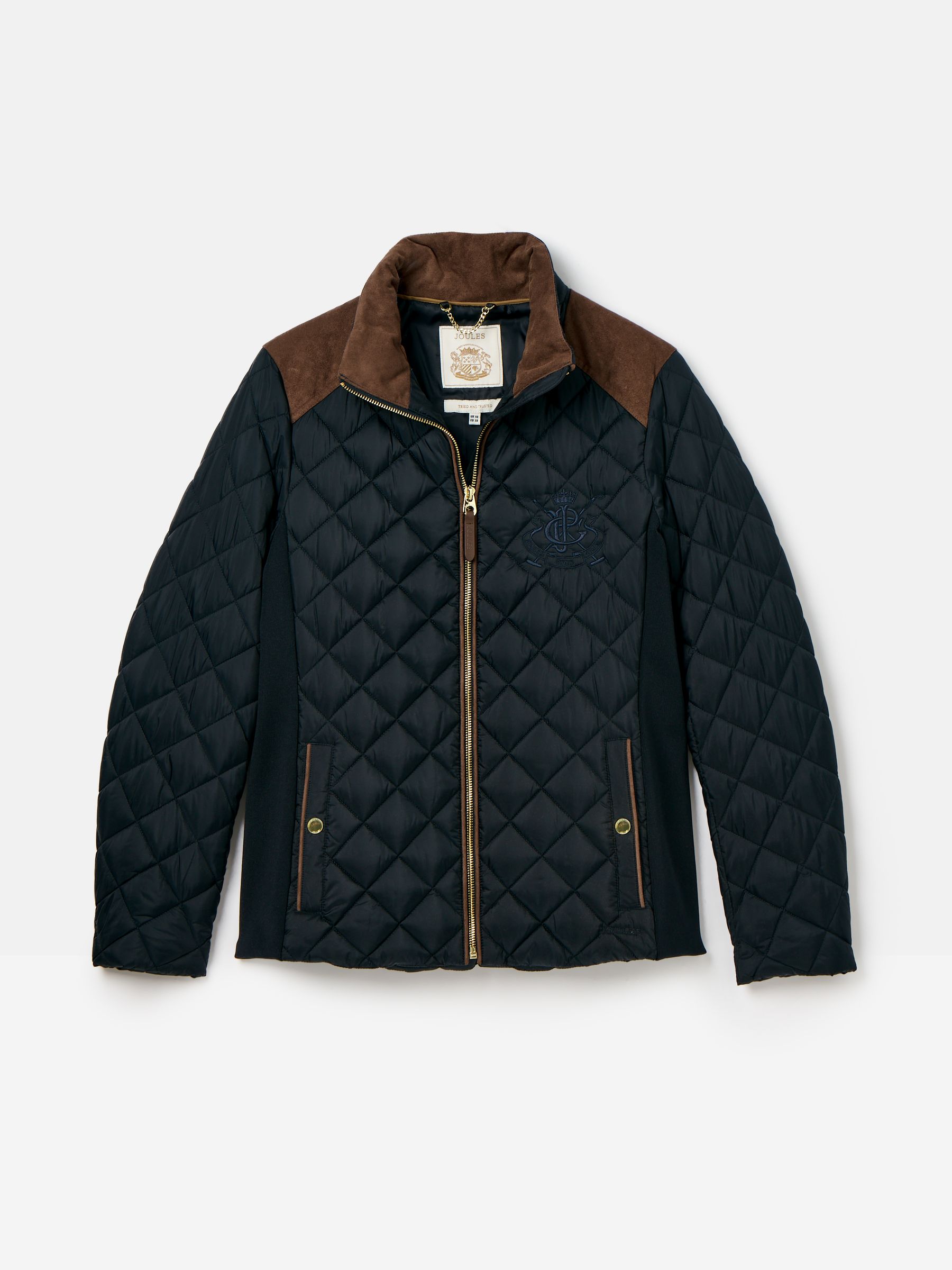 Braemar Luxe Navy Blue Showerproof Diamond Quilted Coat - Image 14 of 14