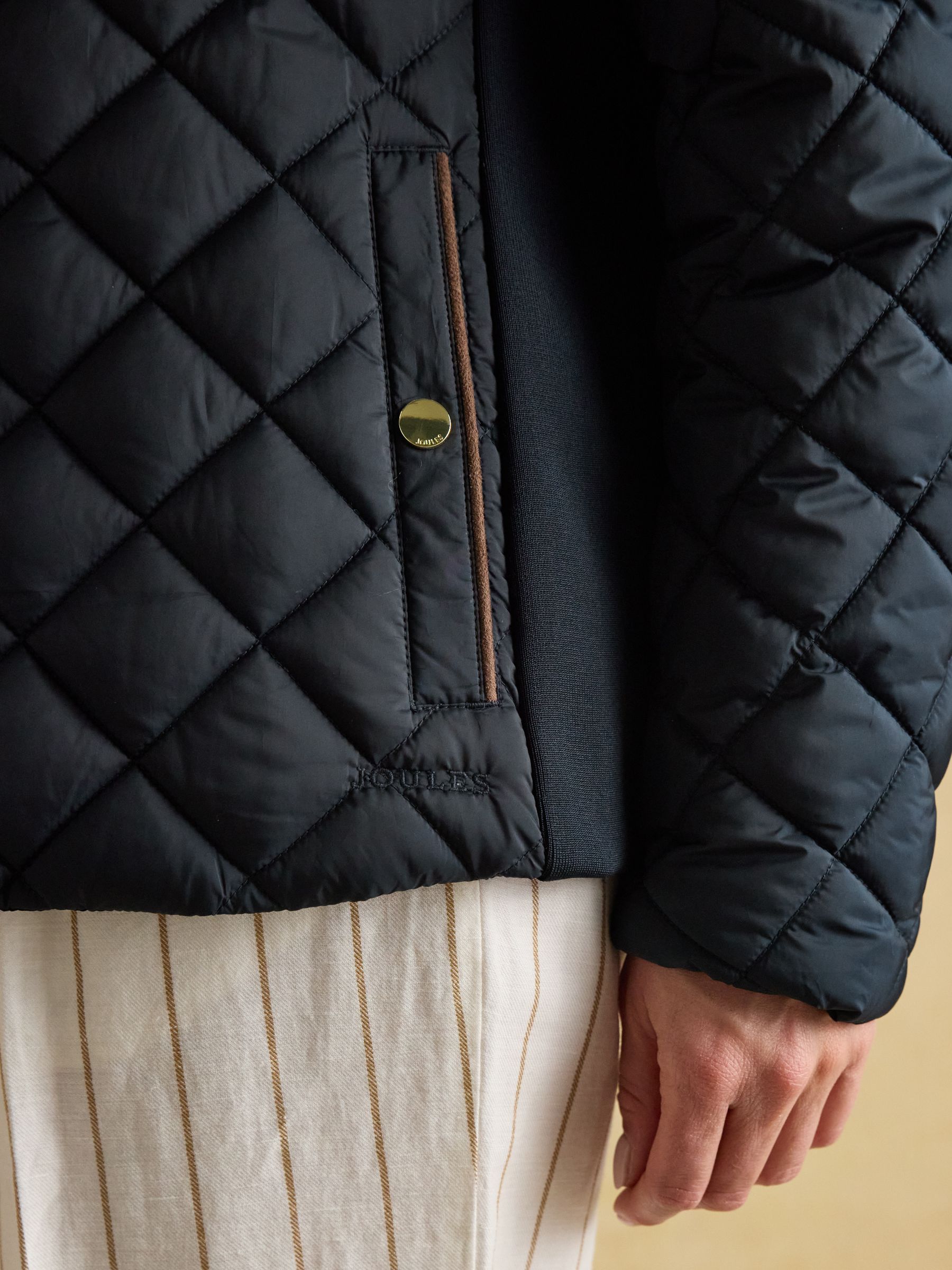 Braemar Luxe Navy Showerproof Diamond Quilted Coat - Image 7 of 8