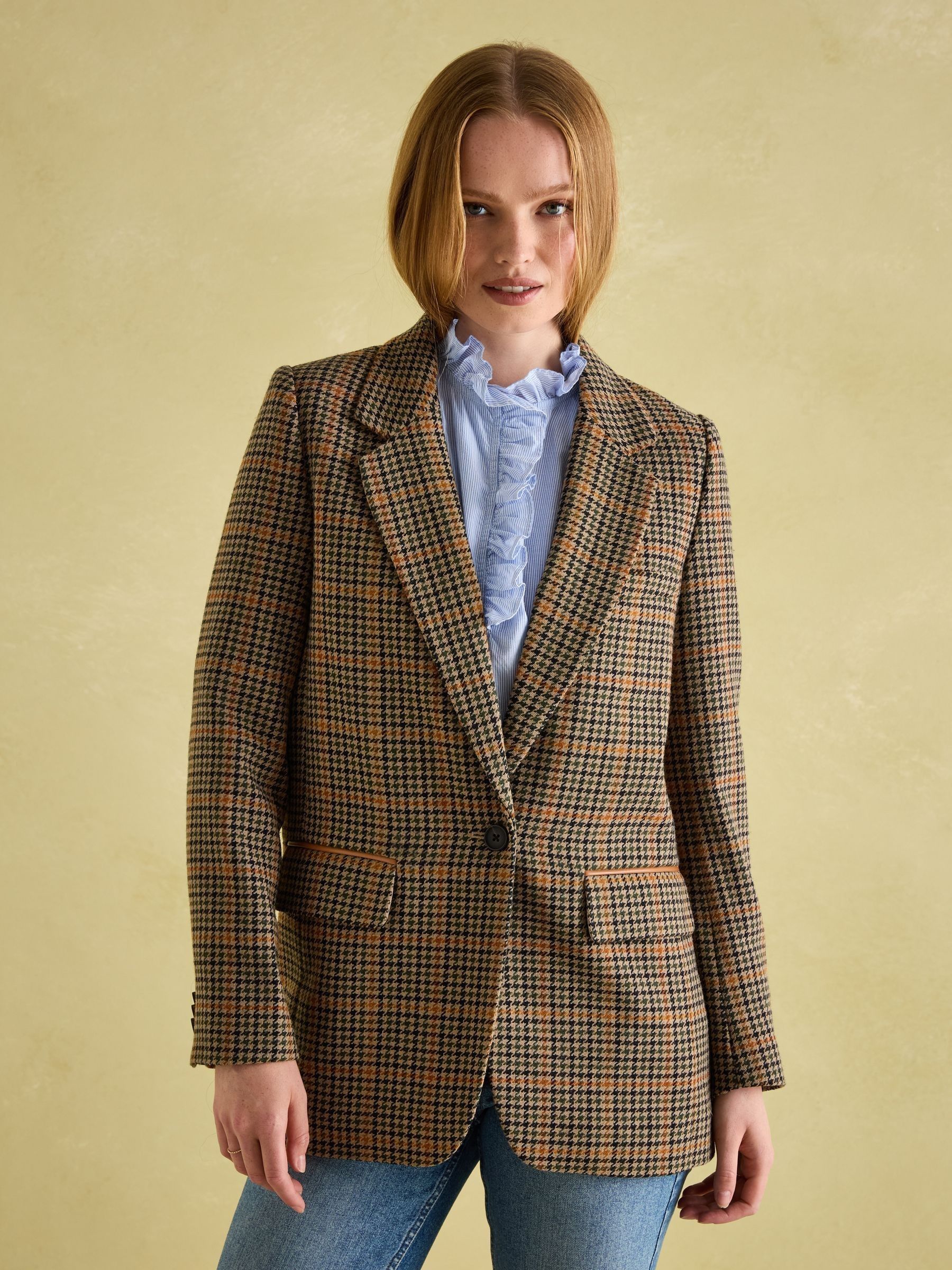 Hackmore Check Relaxed Fit Wool Blend Tweed Blazer - Image 8 of 9