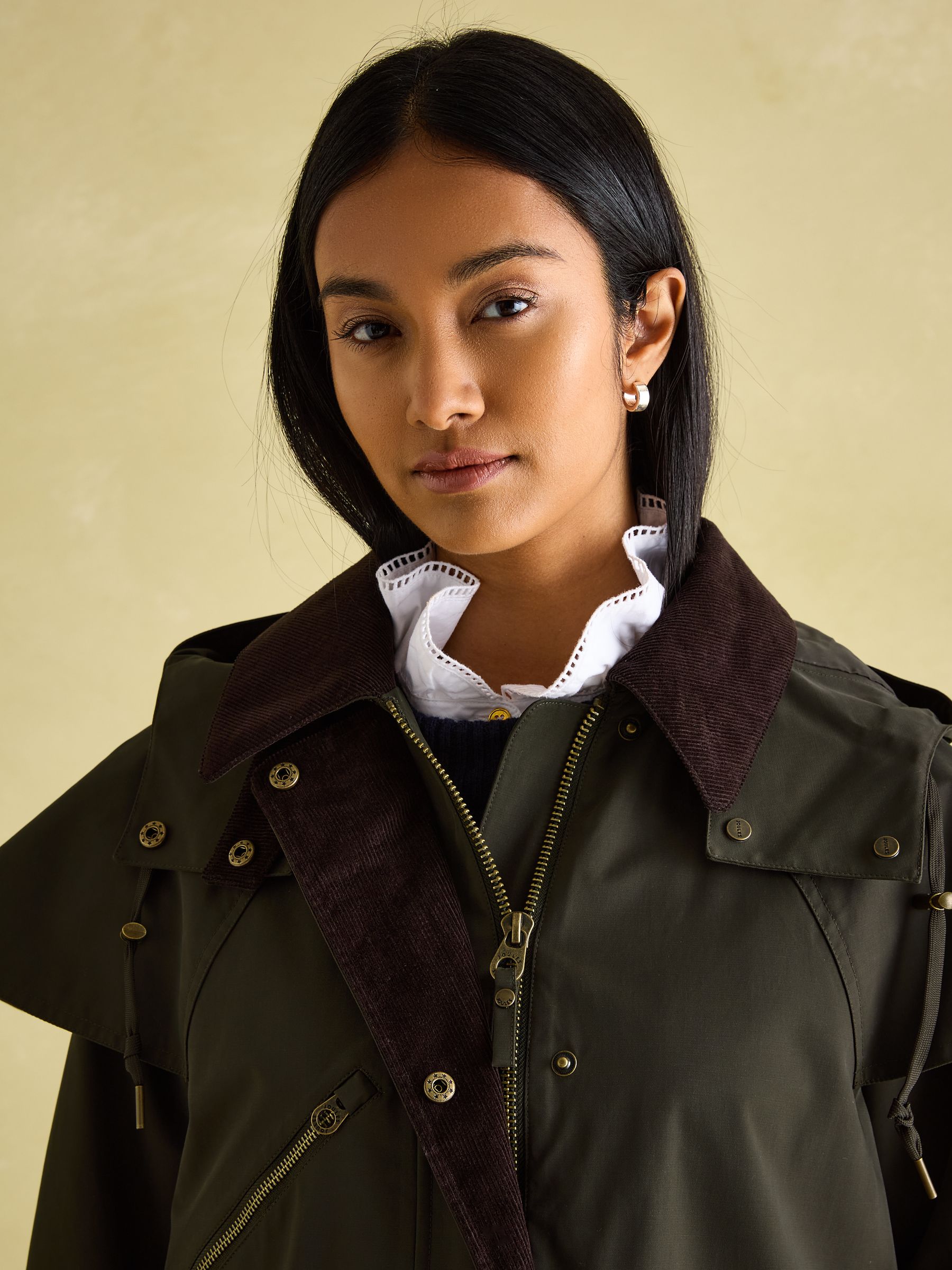 Highbridge Khaki Green Waterproof Longline Coat with Hood - Image 3 of 9