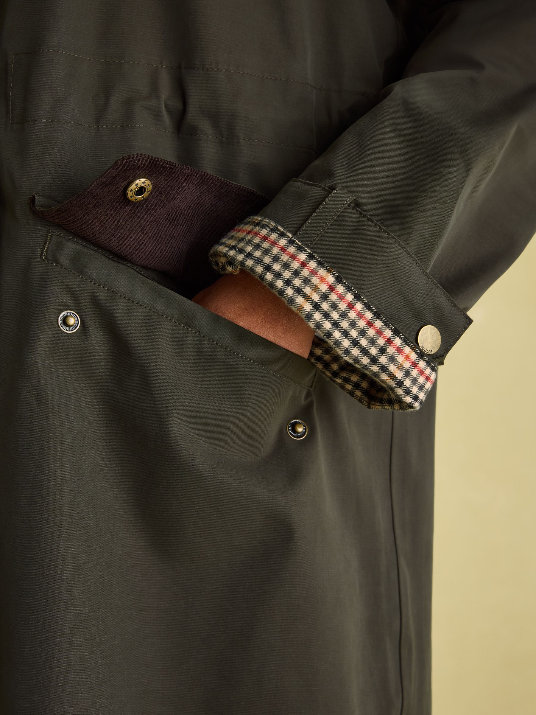 Highbridge Khaki Green Waterproof Longline Coat with Hood - Image 4 of 9