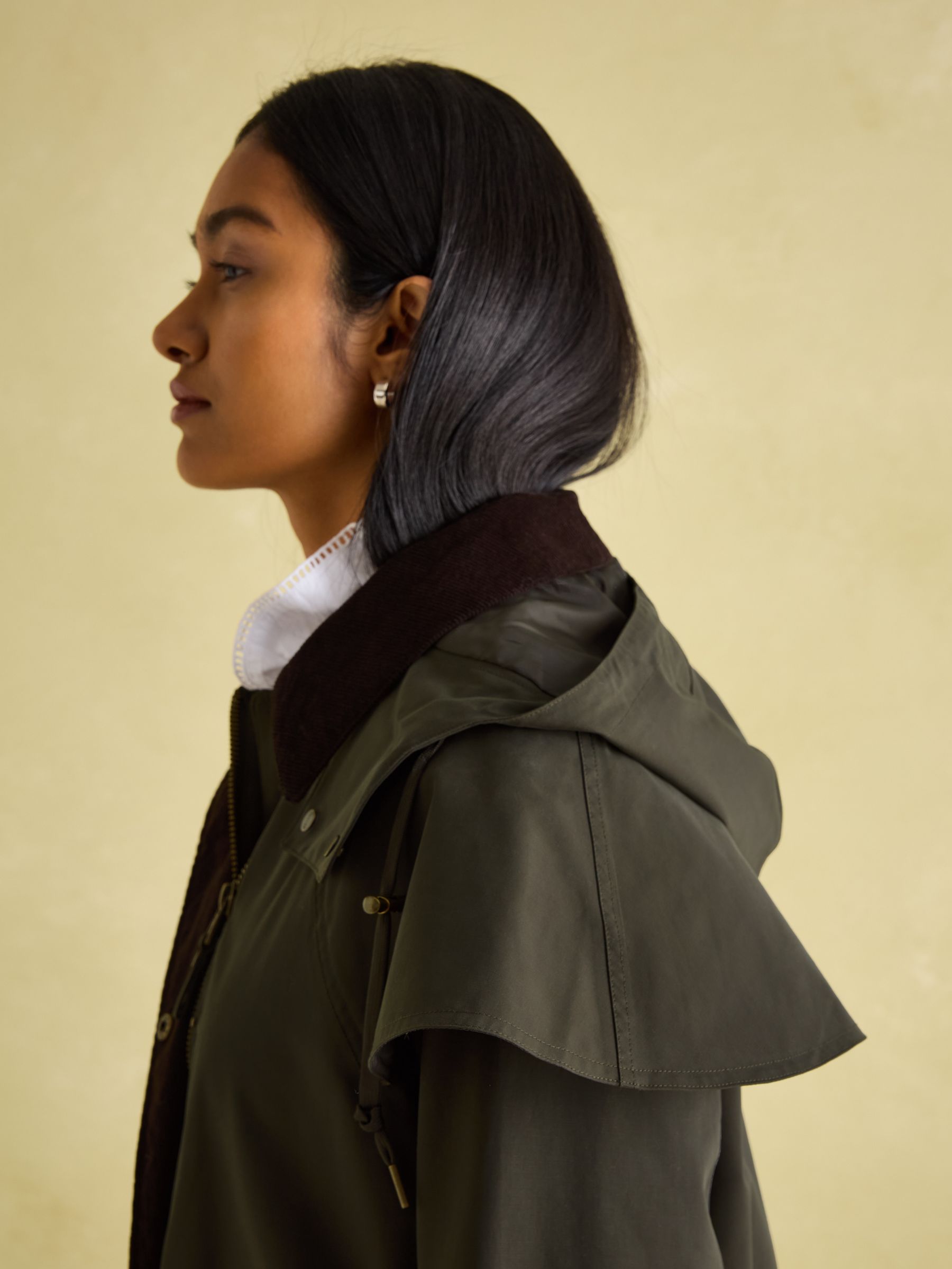 Highbridge Khaki Green Waterproof Longline Coat with Hood - Image 5 of 9
