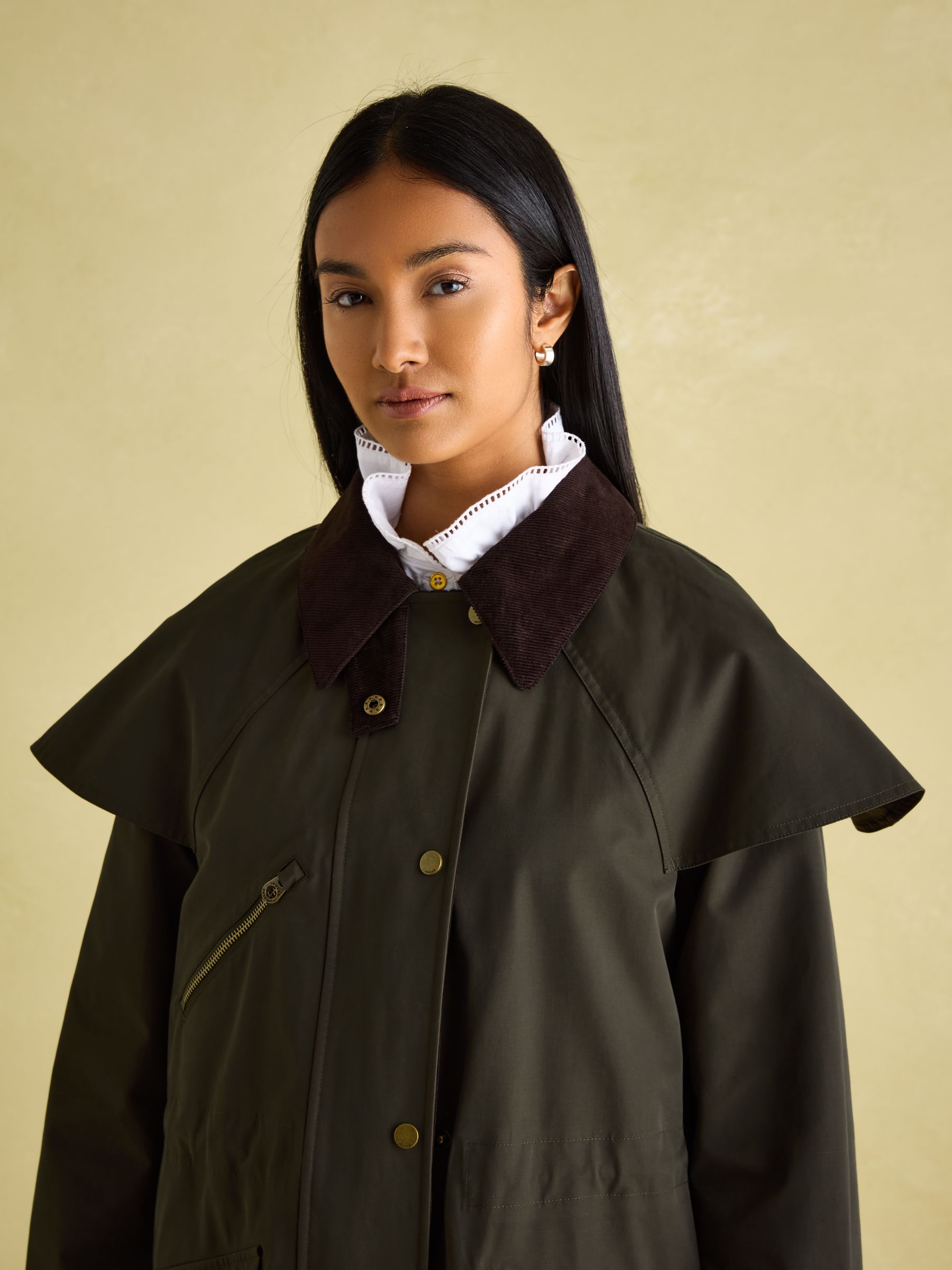Highbridge Khaki Green Waterproof Longline Coat with Hood - Image 6 of 9