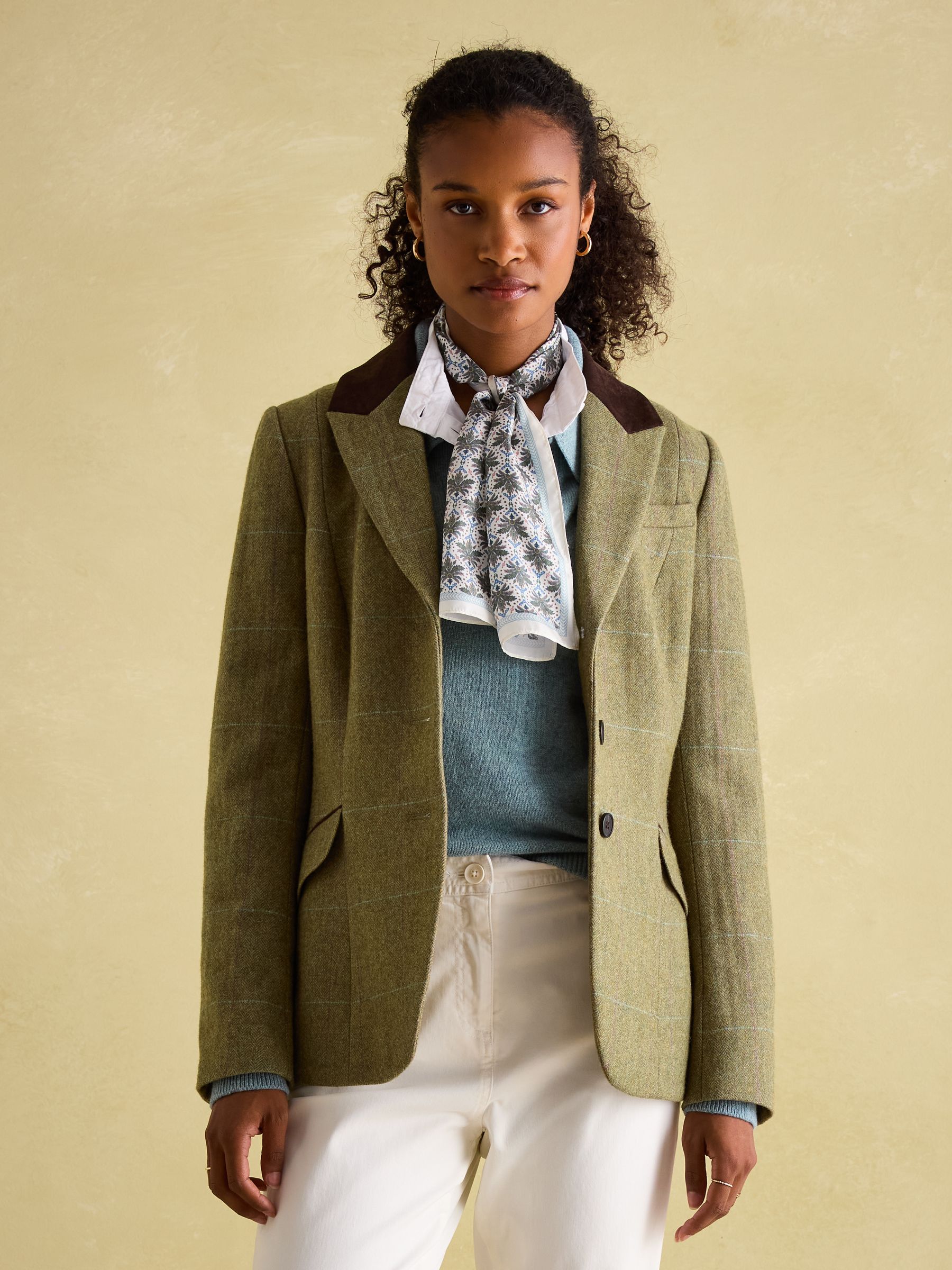 Fayfair Khaki Green Tweed Hacking Jacket - Image 1 of 7