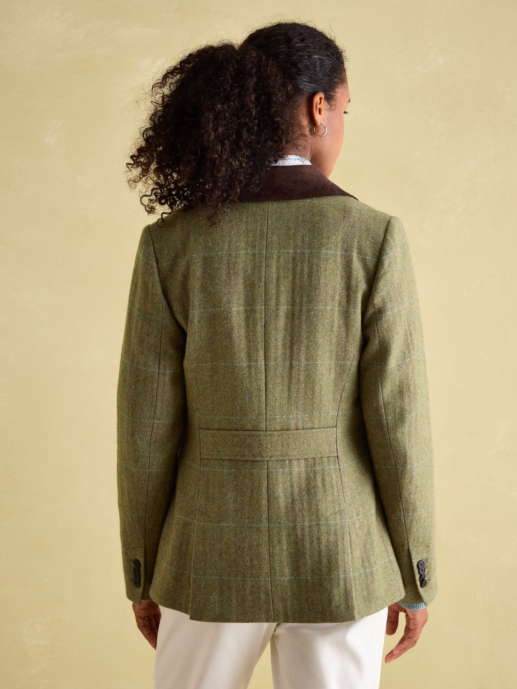 Fayfair Khaki Green Tweed Hacking Jacket - Image 2 of 7