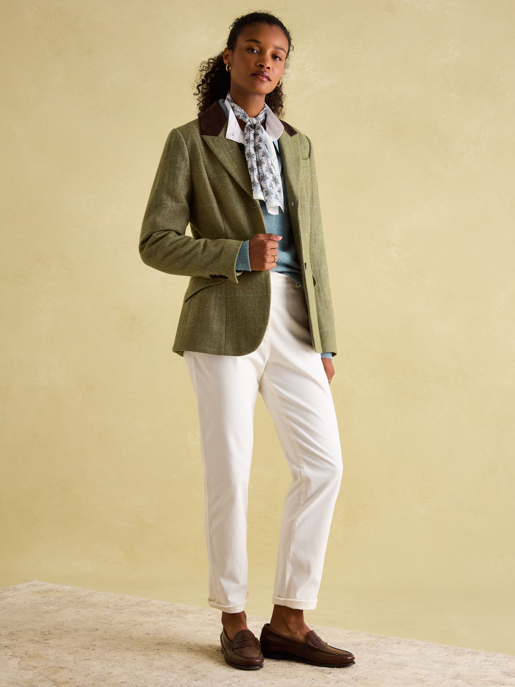Fayfair Khaki Green Tweed Hacking Jacket - Image 4 of 7