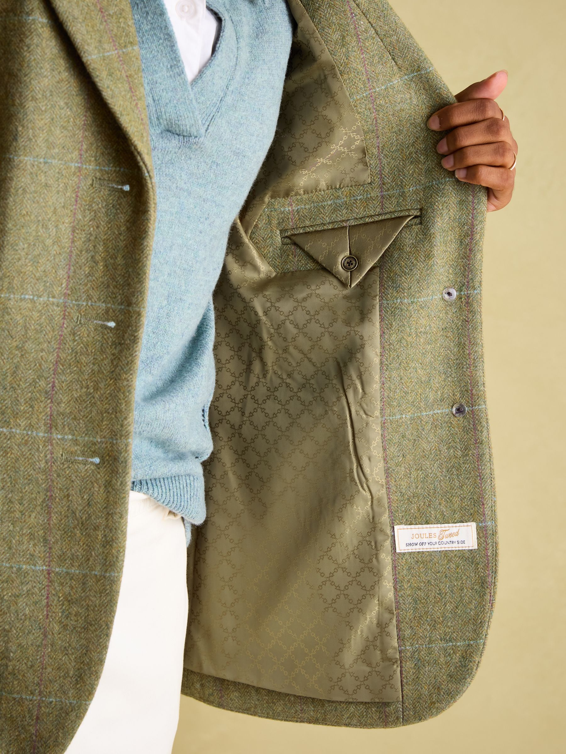 Fayfair Khaki Green Tweed Hacking Jacket - Image 5 of 7