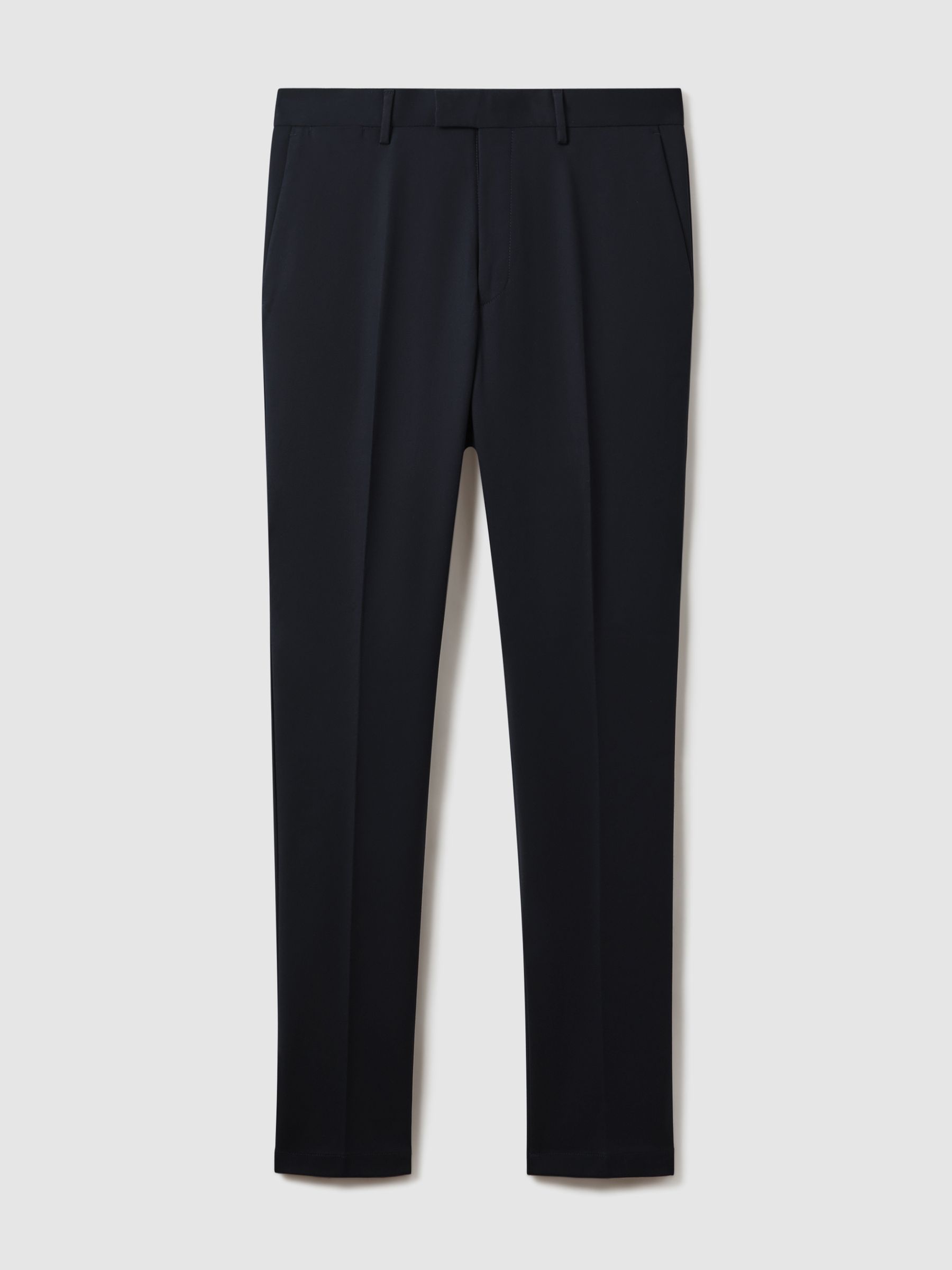 Slim Fit Cotton Blend Chinos in Navy - image 1