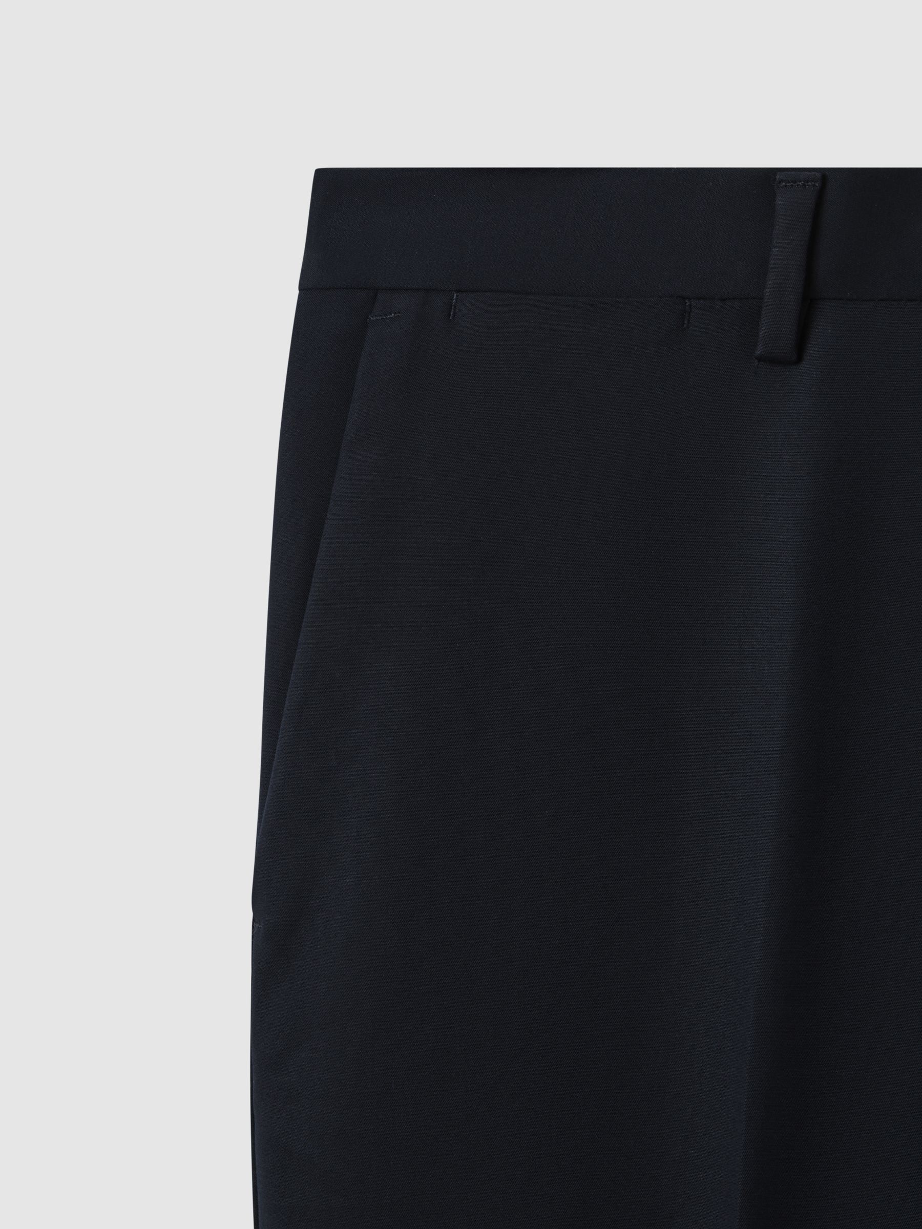 Slim Fit Cotton Blend Chinos in Navy - Image 6 of 7