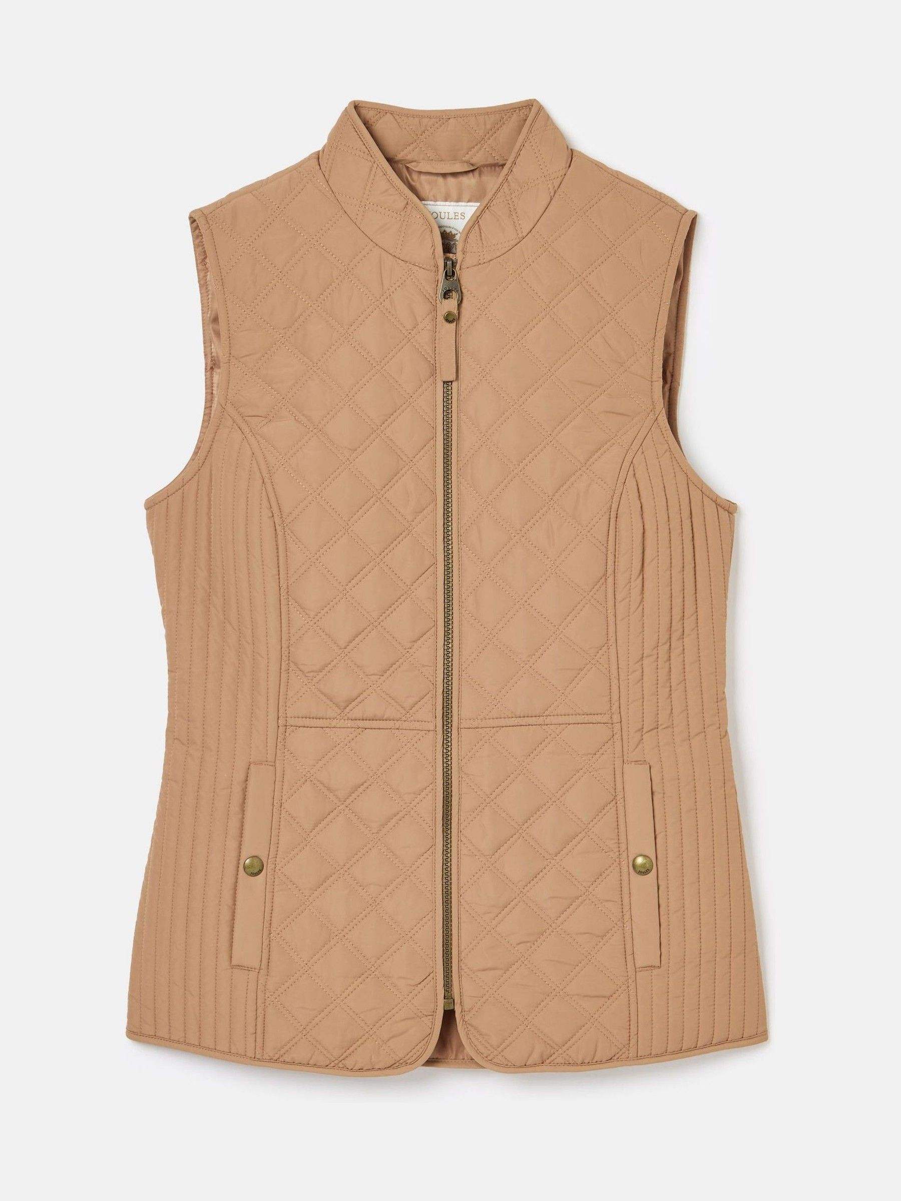 Minx Tan Showerproof Diamond Quilted Gilet - Image 6 of 6