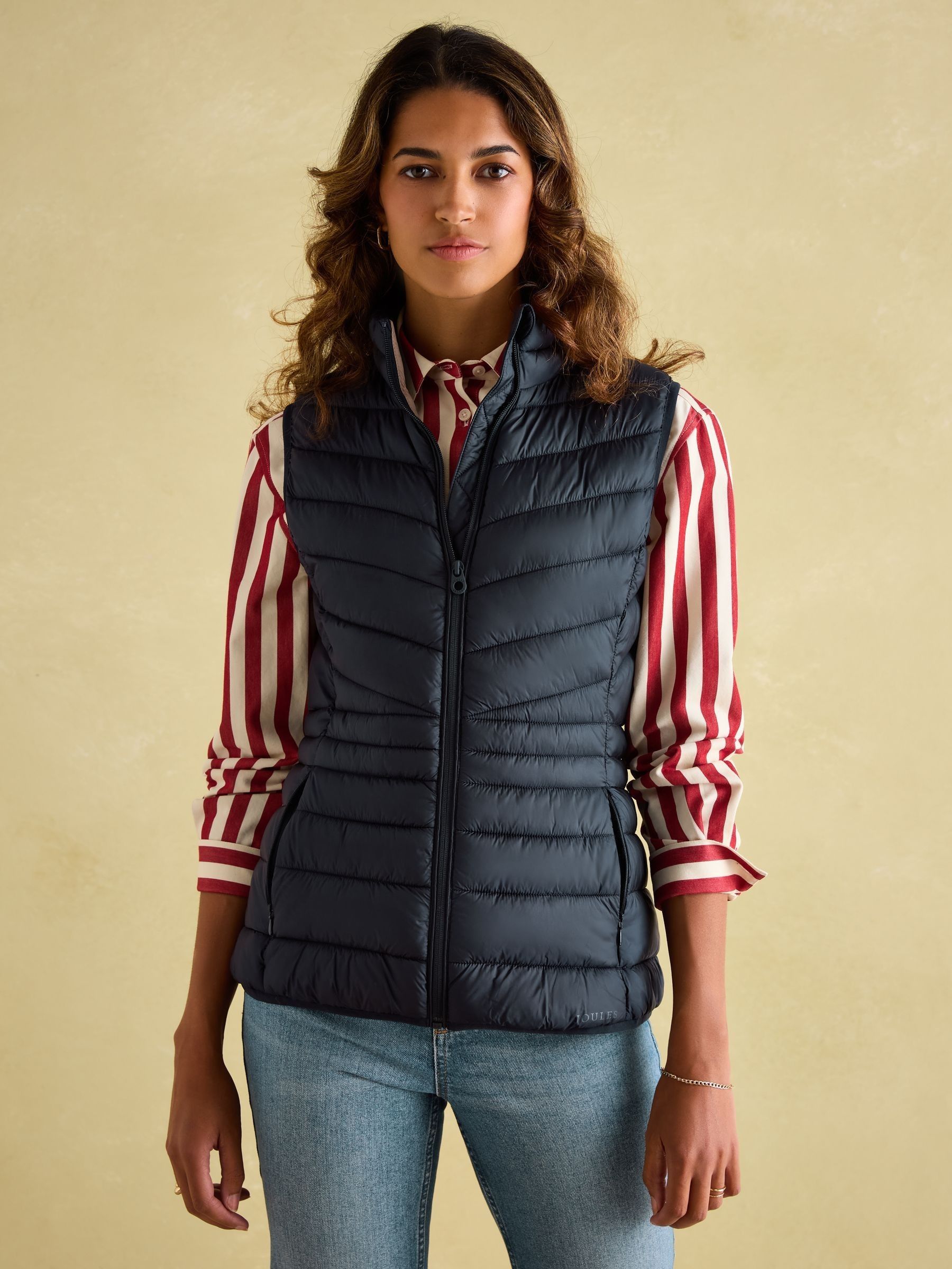 Kenley Navy Showerproof Padded Gilet | Joules