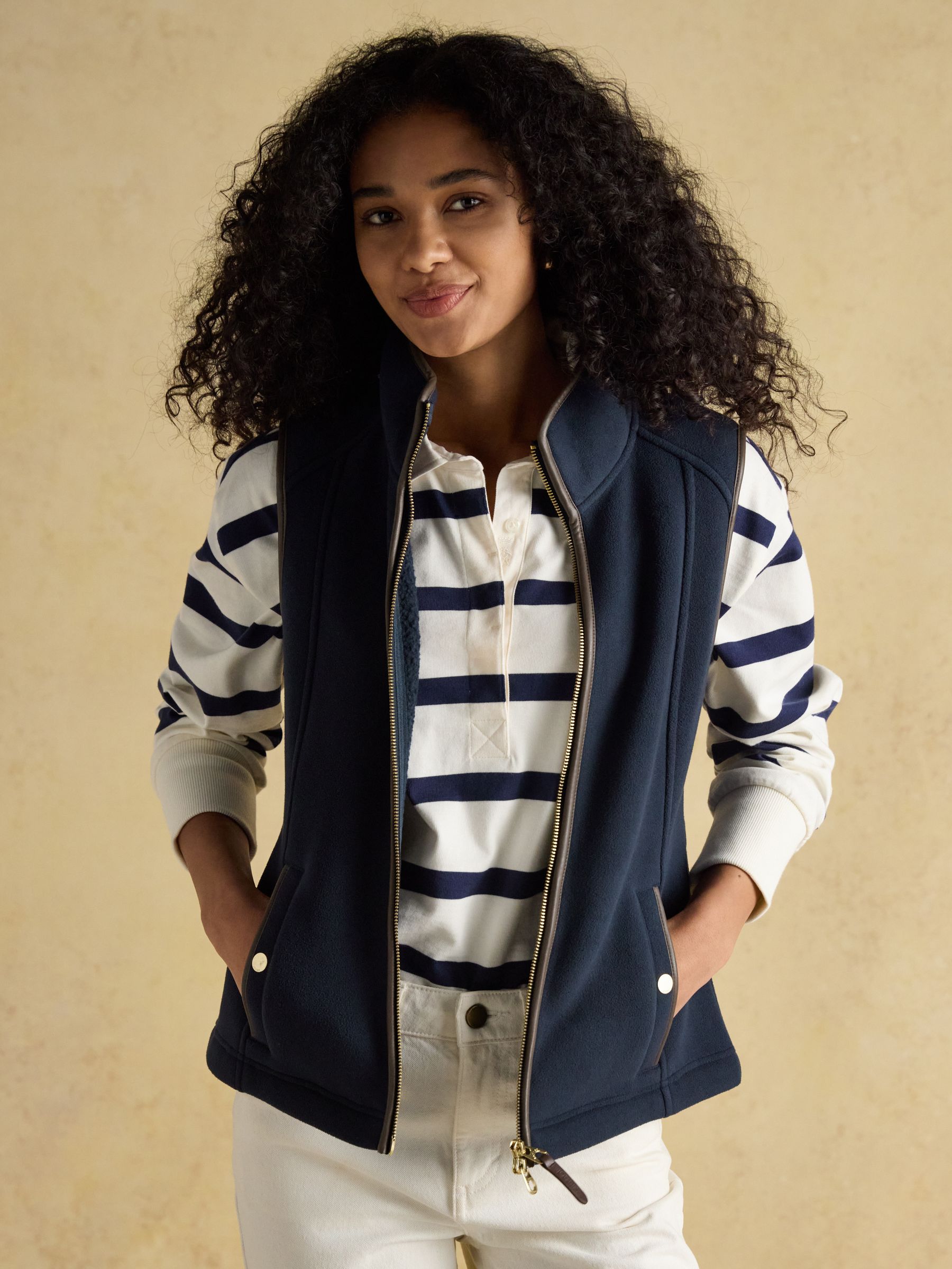 Fairbourne Navy Fleece Gilet - Image 3 of 7