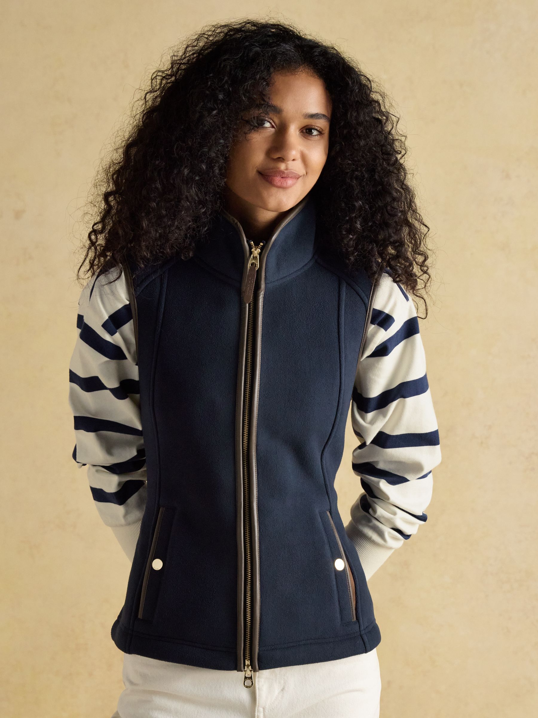 Heritage Navy Blue Fleece Gilet - Image 8 of 12