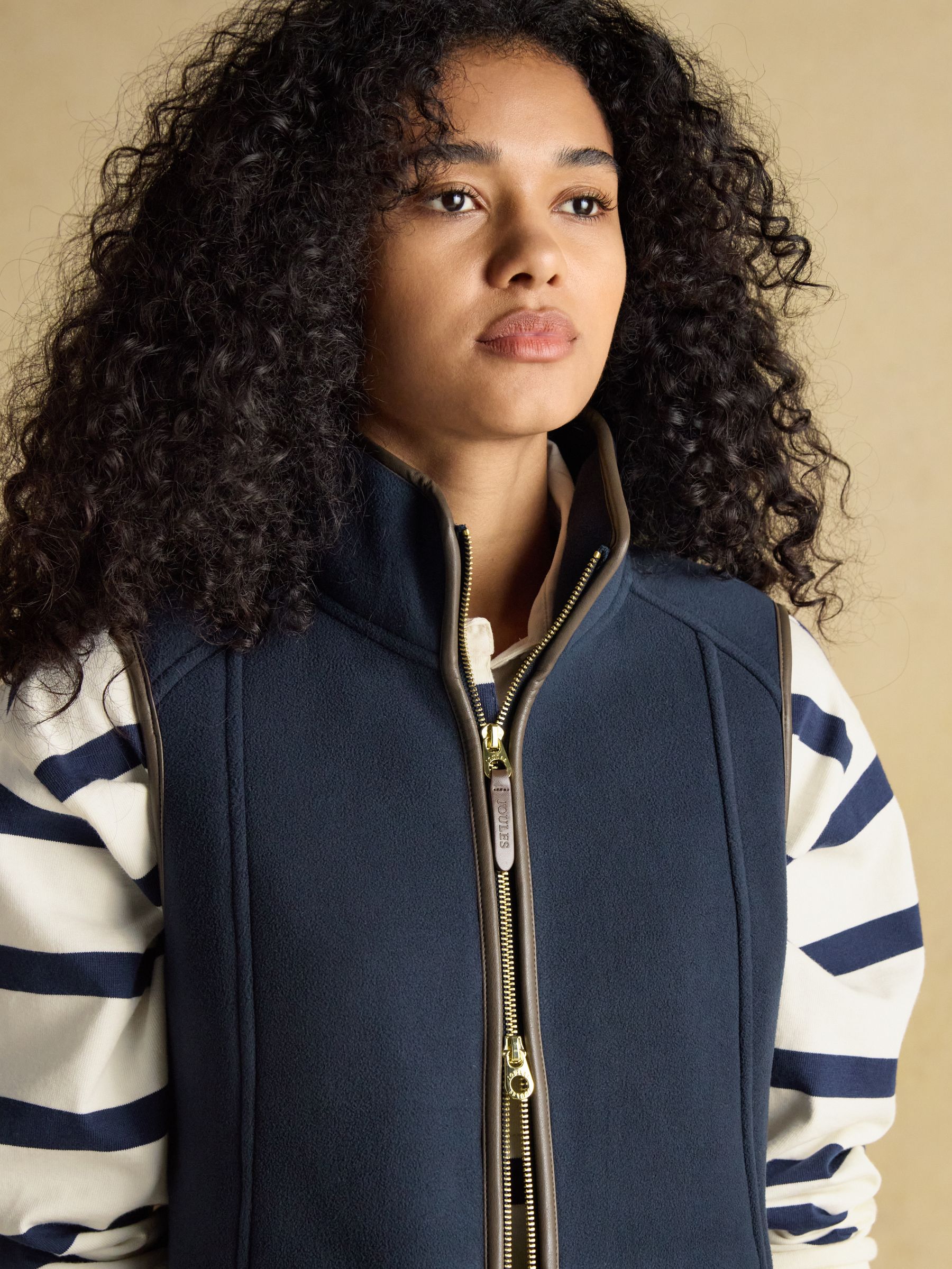 Heritage Navy Blue Fleece Gilet - Image 9 of 12