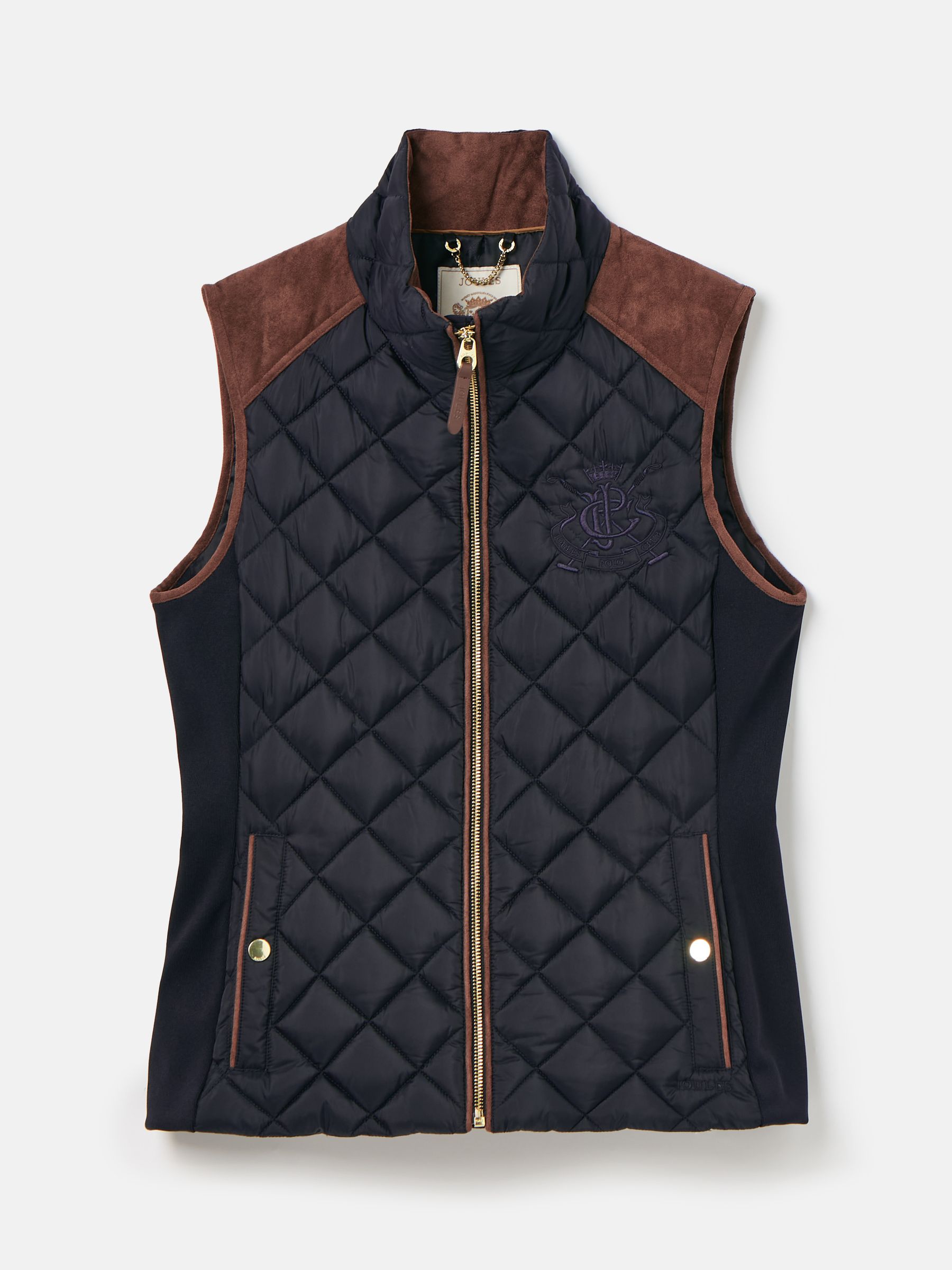 Braemar Luxe Navy Showerproof Diamond Quilted Gilet - Image 8 of 8