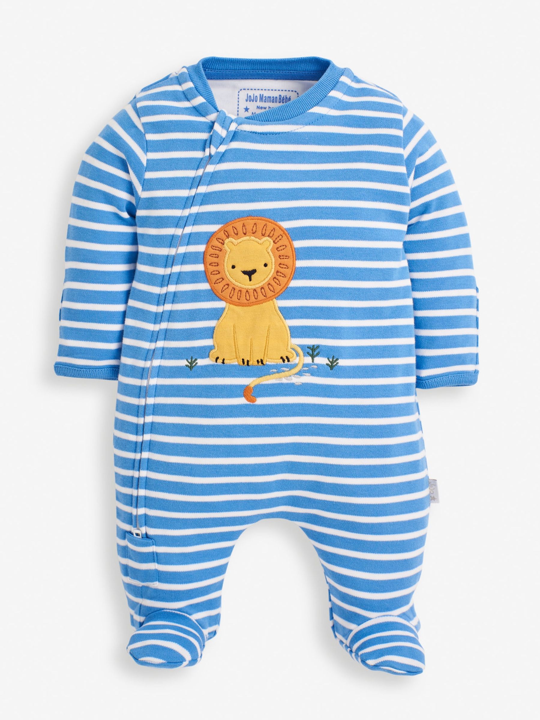 Blue Lion Appliqué Zip Sleepsuit - Image 1 of 2