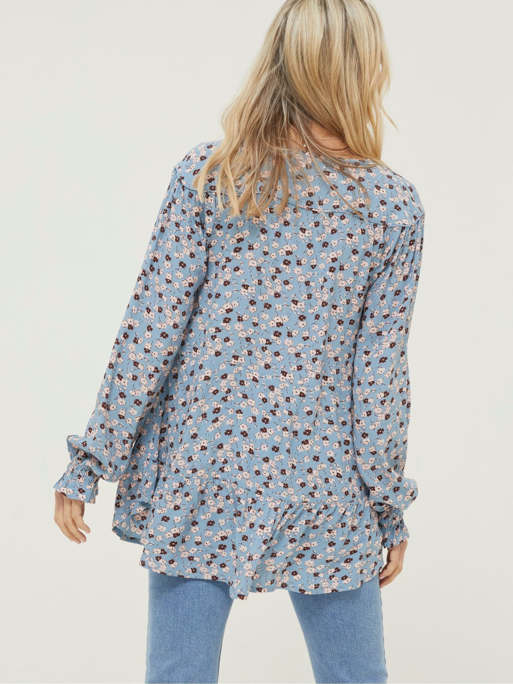Blue Dylan Tonal Longline Blouse - Image 2 of 5