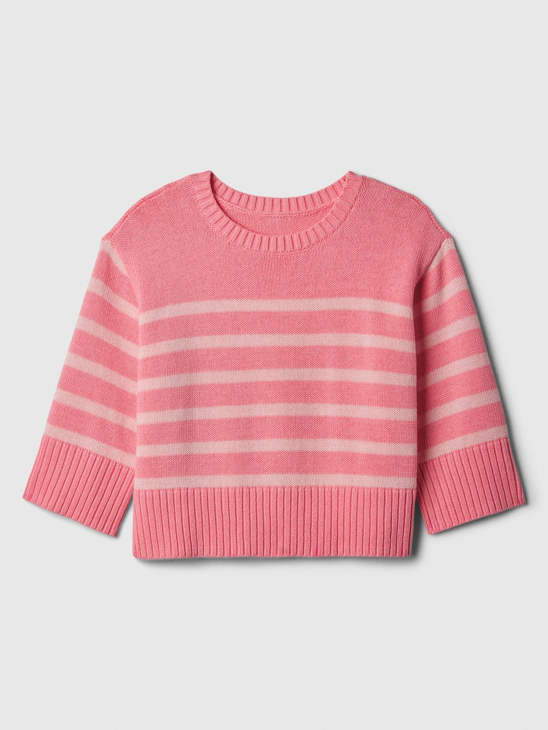 Pink Split-Hem Crew Neck Knit Jumper - Image 1 of 1