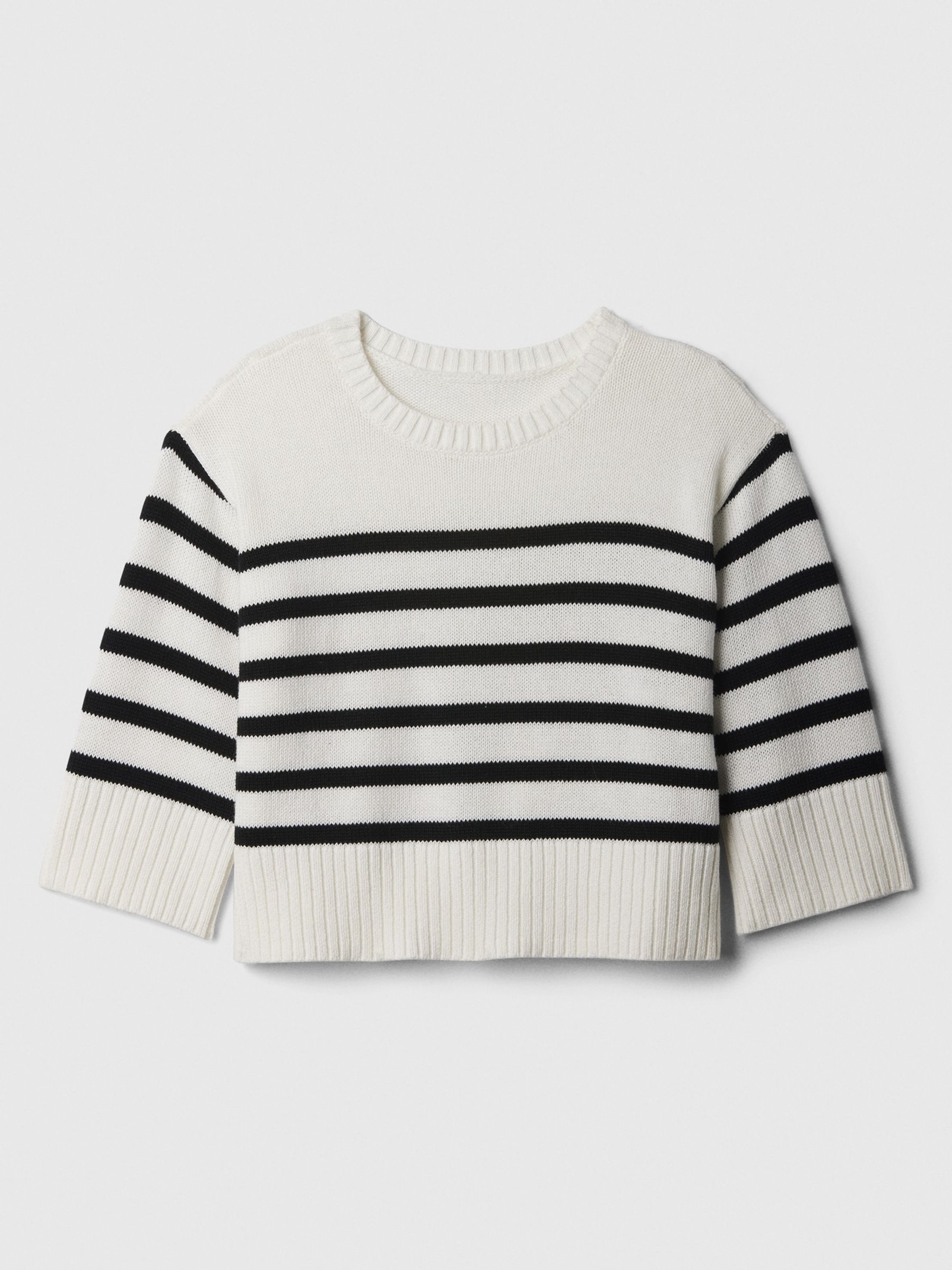 White Split-Hem Crew Neck Knit Jumper - Image 1 of 1