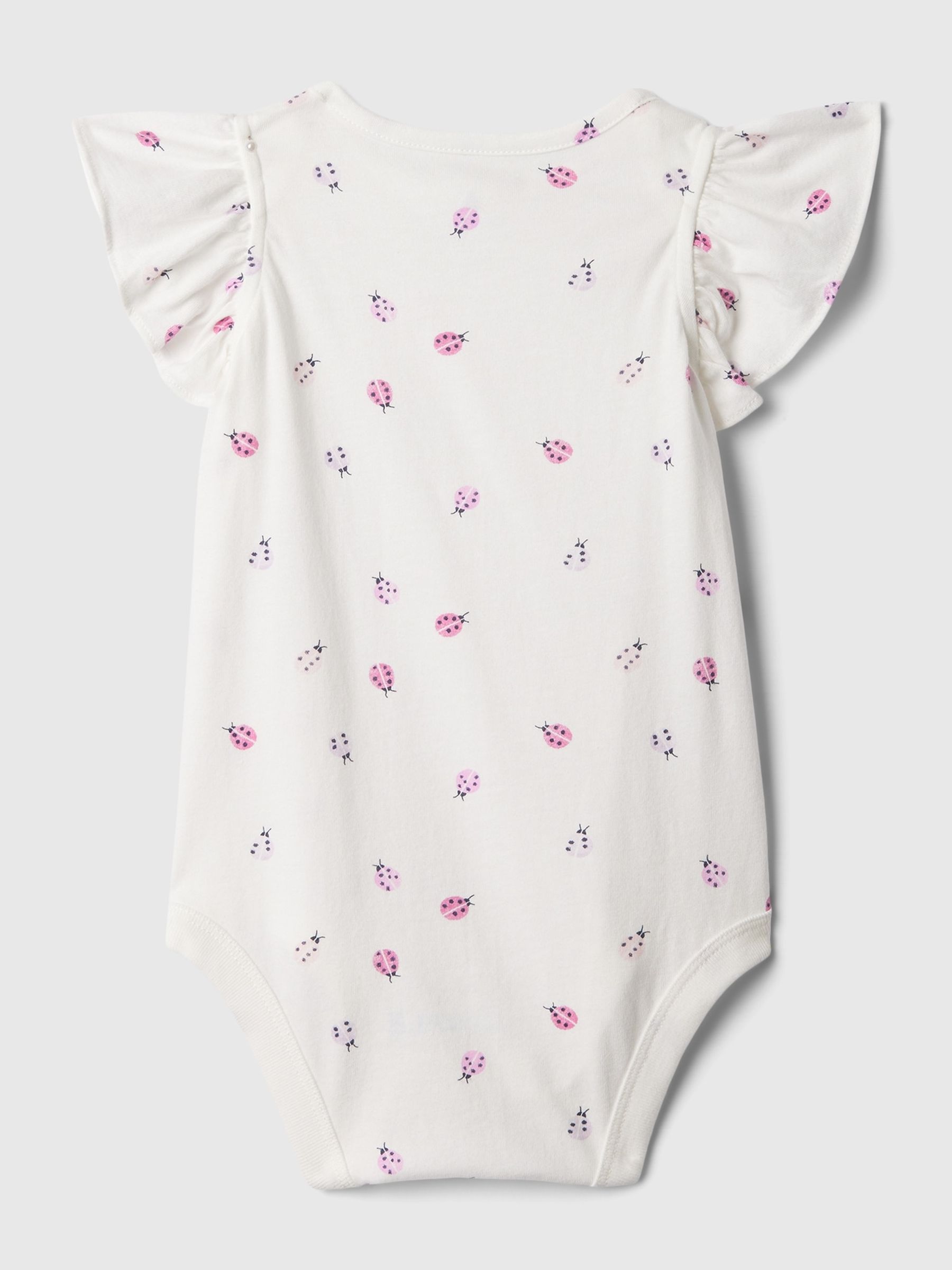 White Ruffle Short Sleeve Bodysuit (Newborn-24mths) - Image 1 of 2
