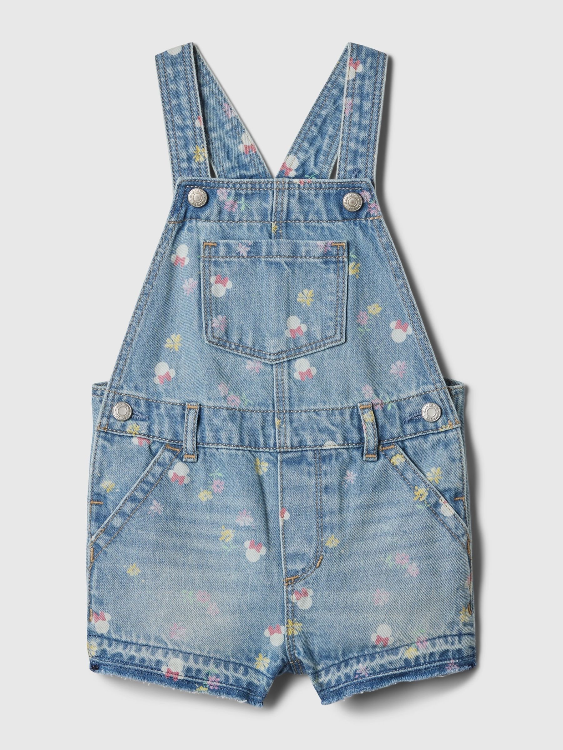 Blue Denim Disney Minnie Mouse Short Dungarees (6mths-5yrs) - Image 1 of 1