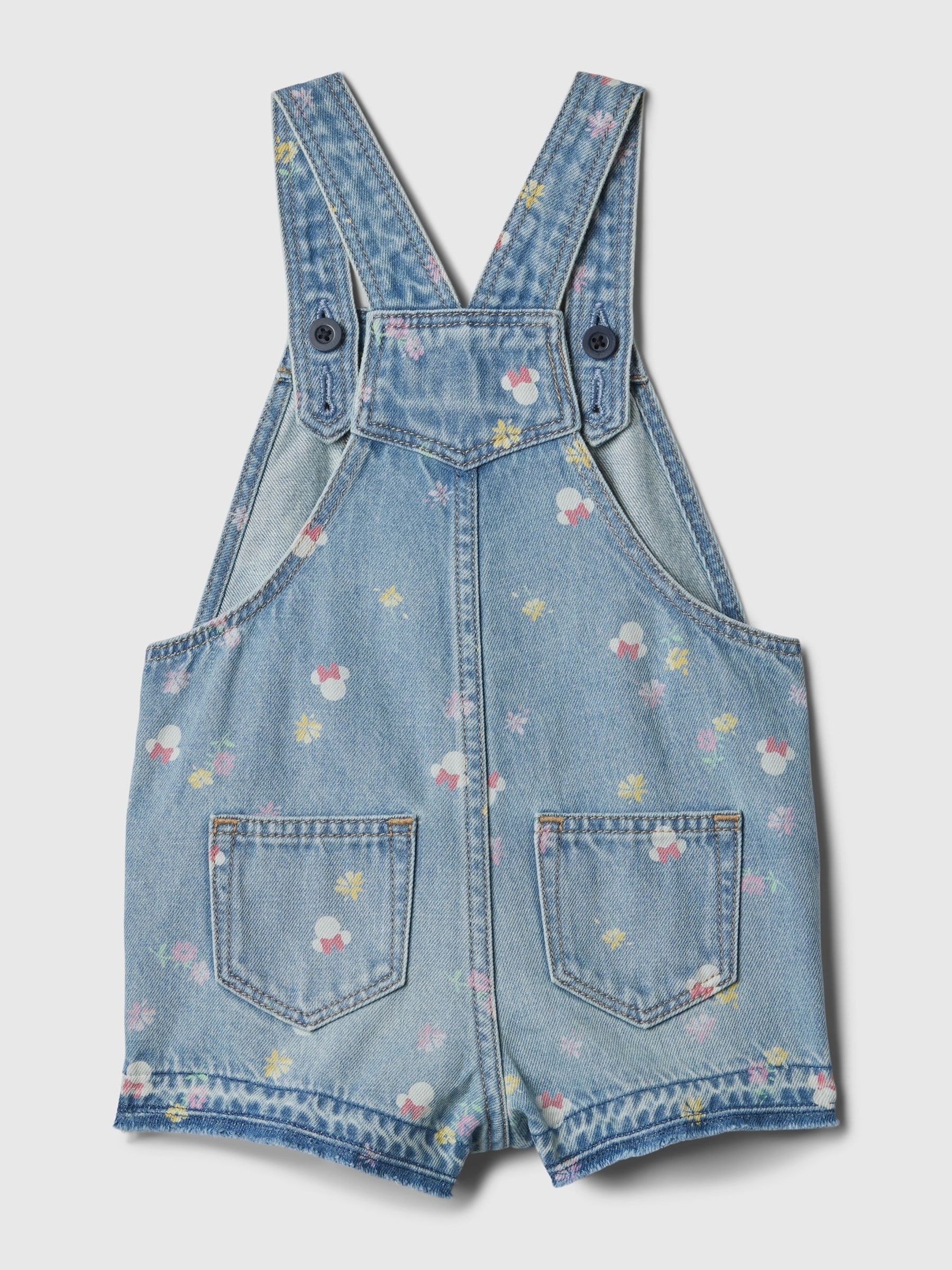 Blue Denim Disney Minnie Mouse Short Dungarees (6mths-5yrs) - Image 2 of 3
