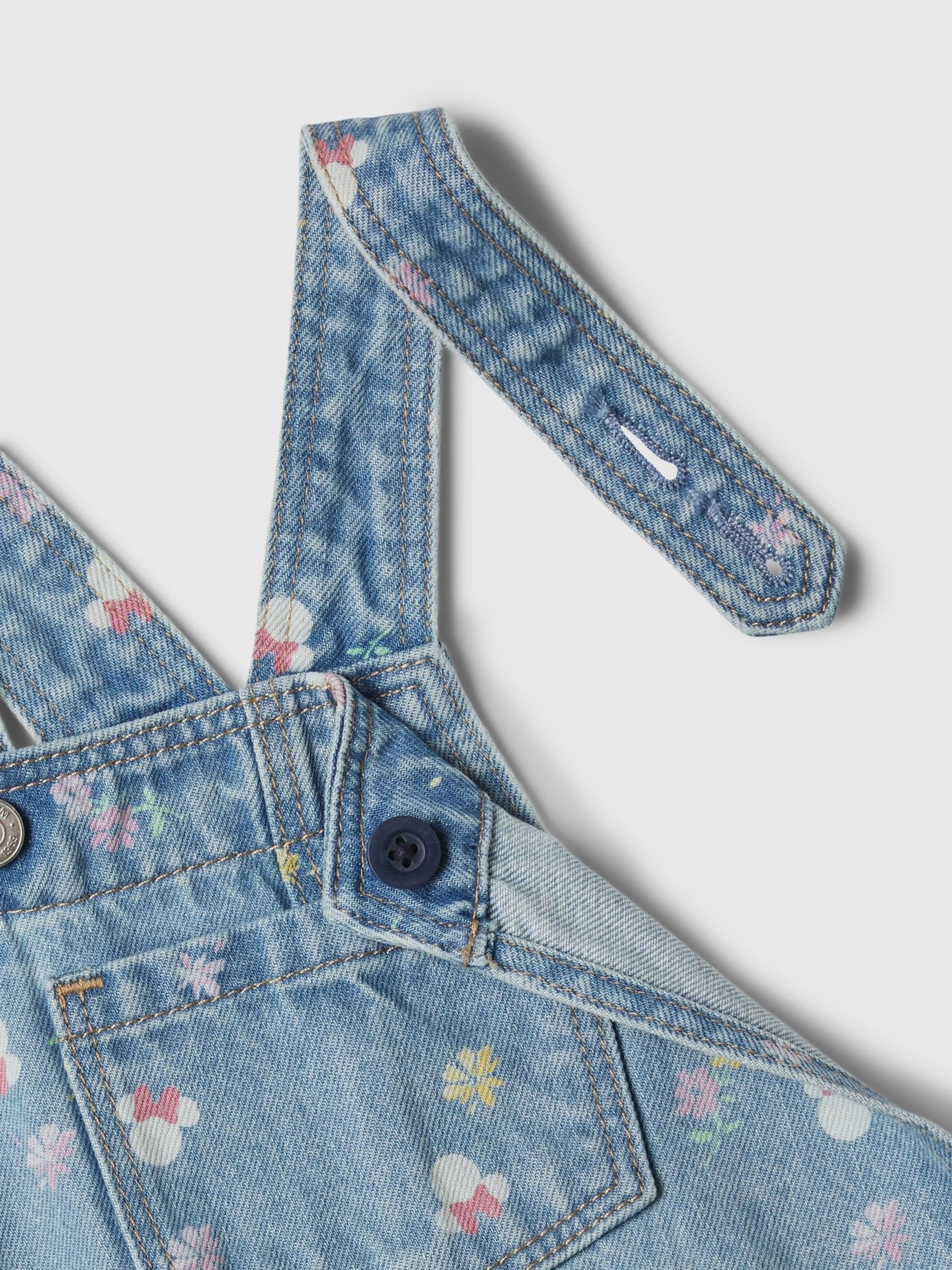 Blue Denim Disney Minnie Mouse Short Dungarees (6mths-5yrs) - Image 3 of 3