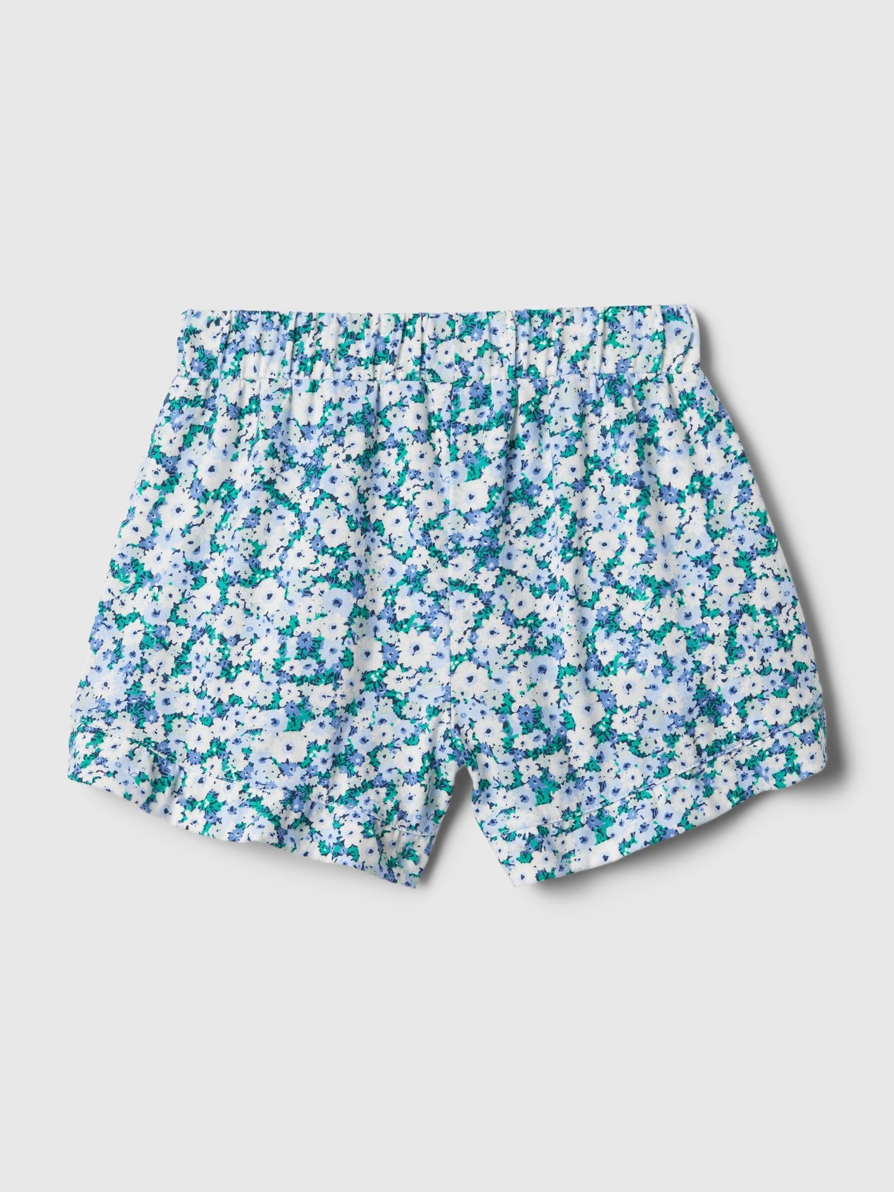 Blue Floral Pull On Ruffle Baby Shorts (3mths-5yrs) - Image 2 of 2