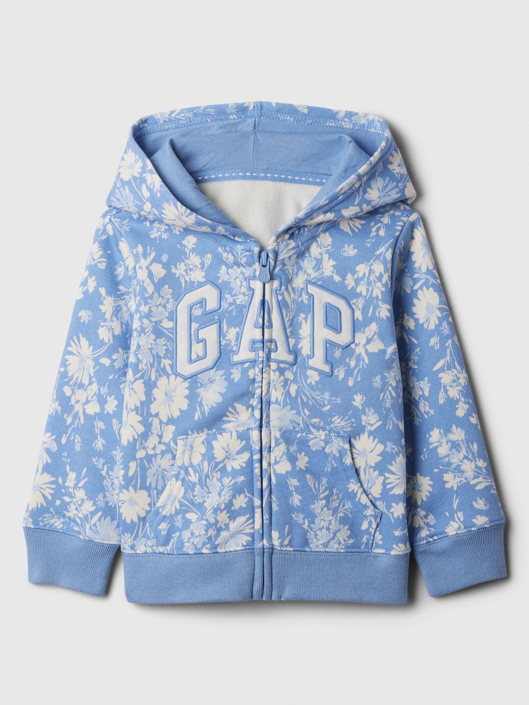 Blue Floral Logo Zip Up Hoodie (3-5yrs) - Image 1 of 1