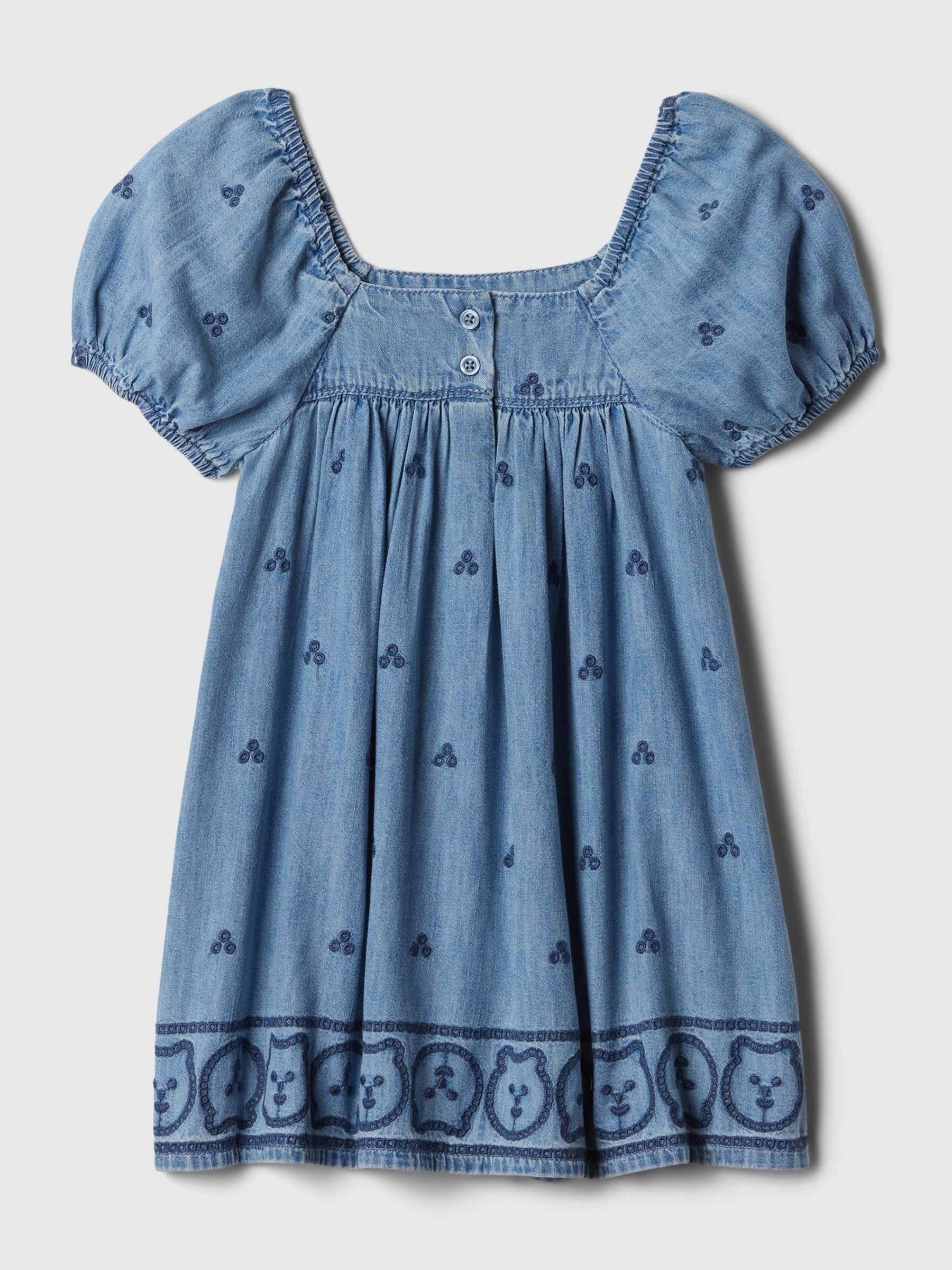 Blue Embroidered Denim Dress (6mths-5yrs) - Image 2 of 3