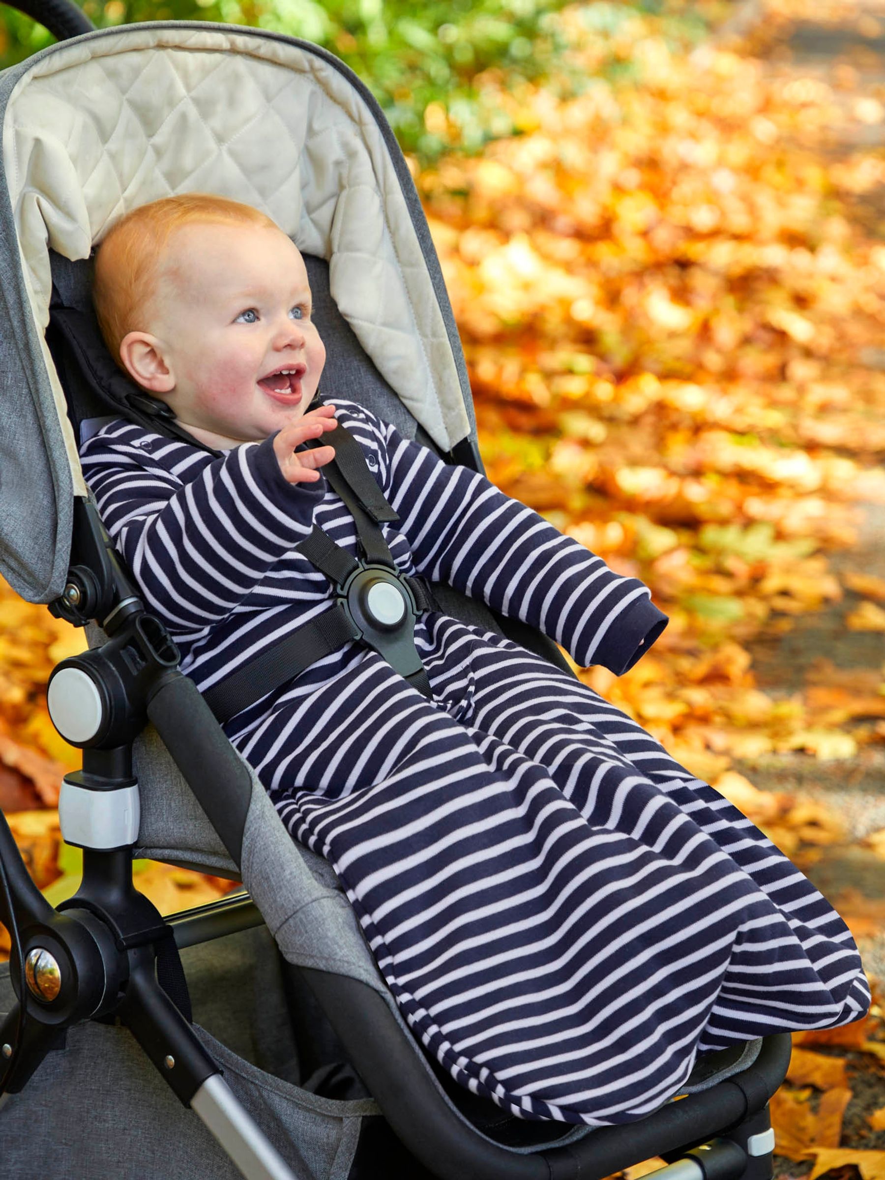 Navy Stripe 2.5 Tog Travel Baby Sleeping Bag - Image 2 of 4
