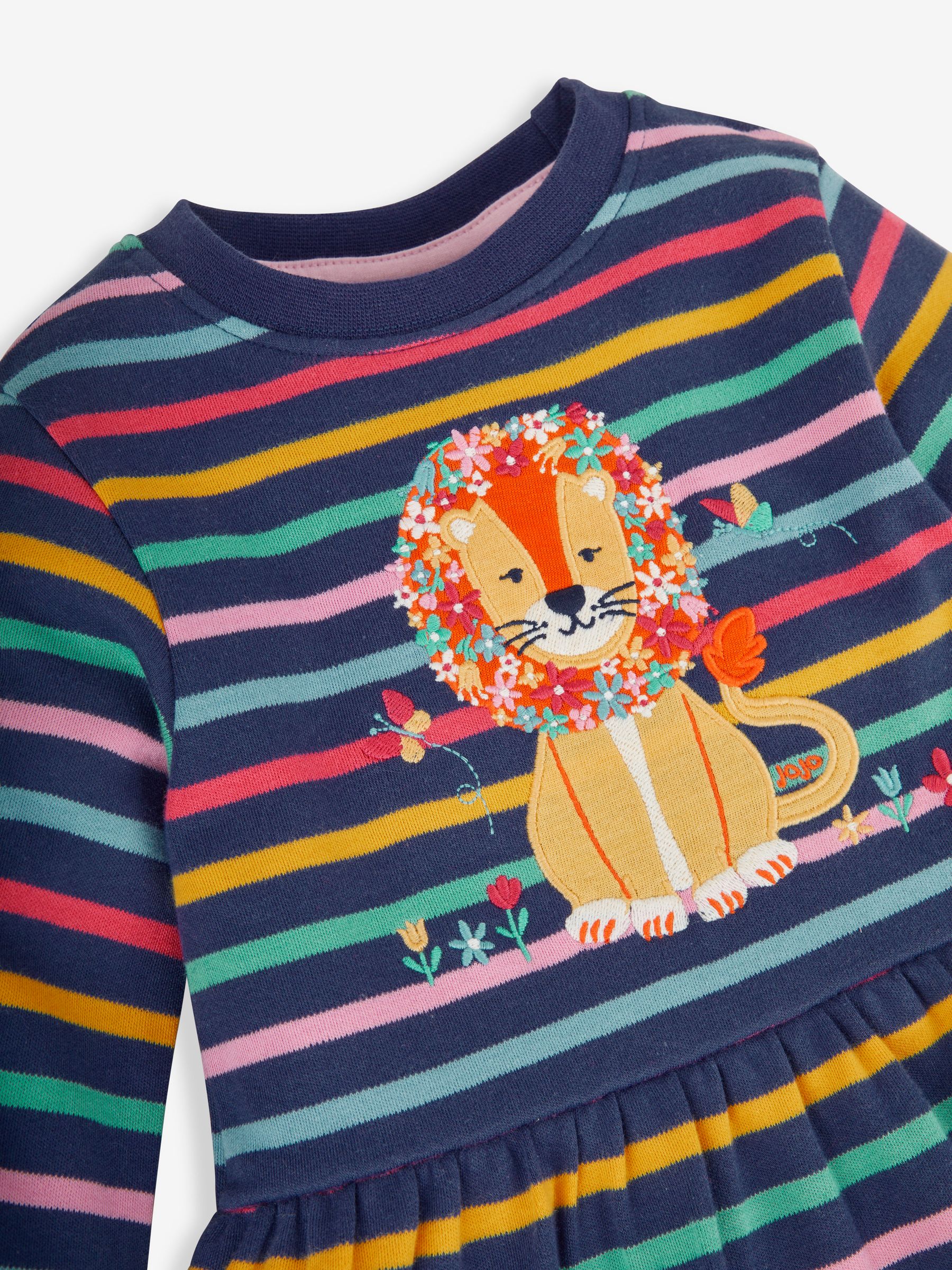 Navy Lion Appliqué Stripe Dress - Image 2 of 2