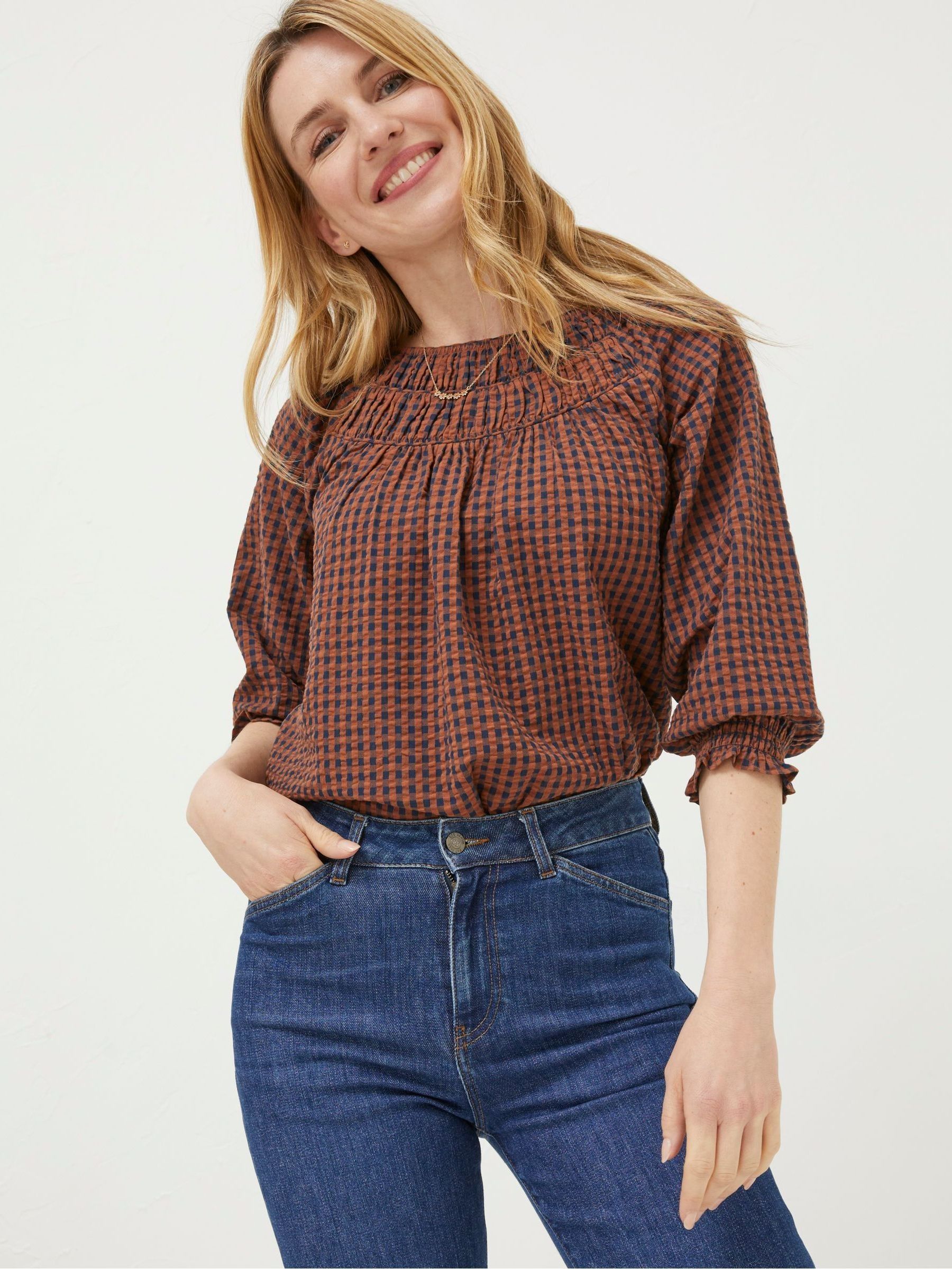 Brown Tamer Gingham Blouse - Image 1 of 4