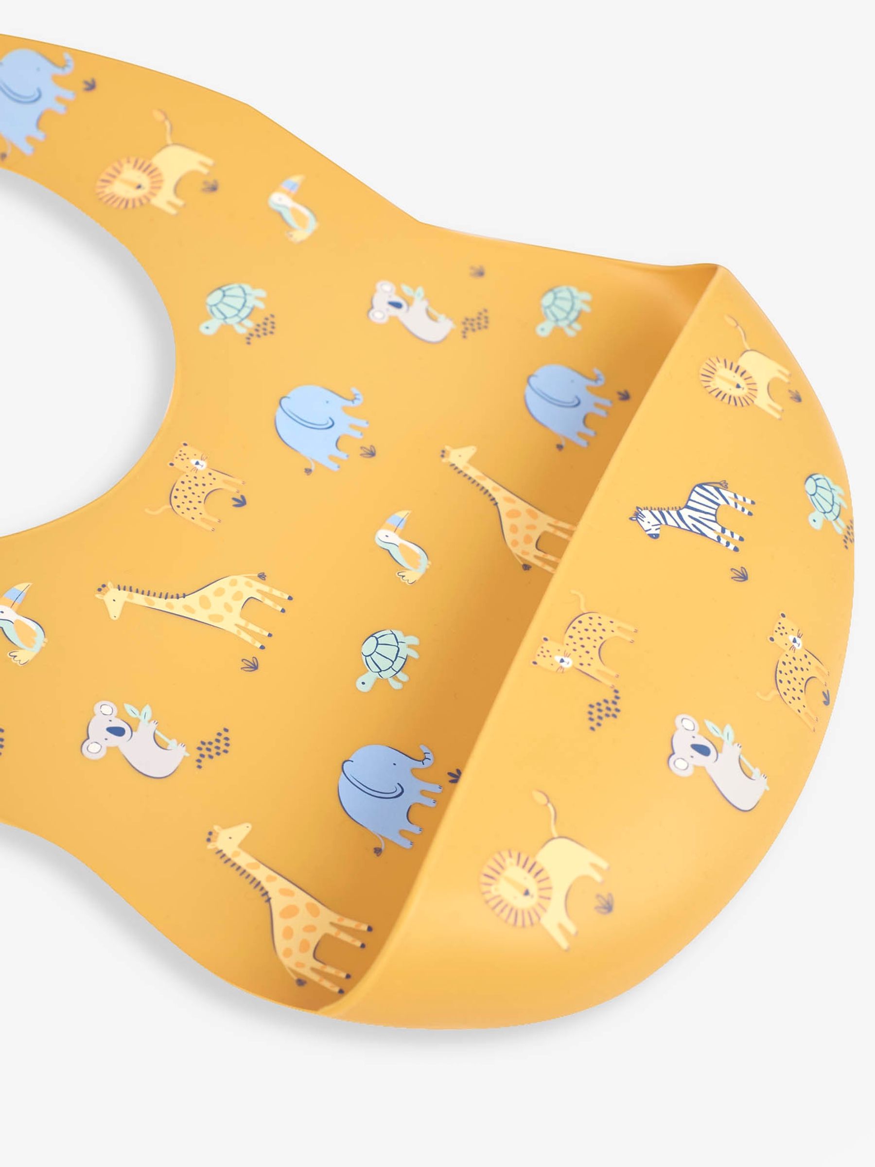 Yellow Safari 2-Pack Silicone Bib Set - Image 2 of 7
